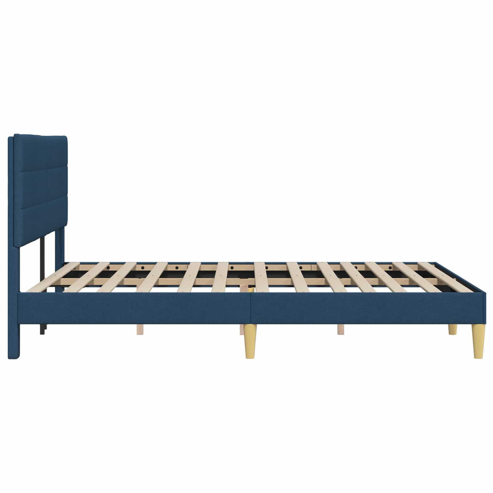 Cadre de lit avec tête de lit Bleu 120 x 190 cm tissu - XIOS