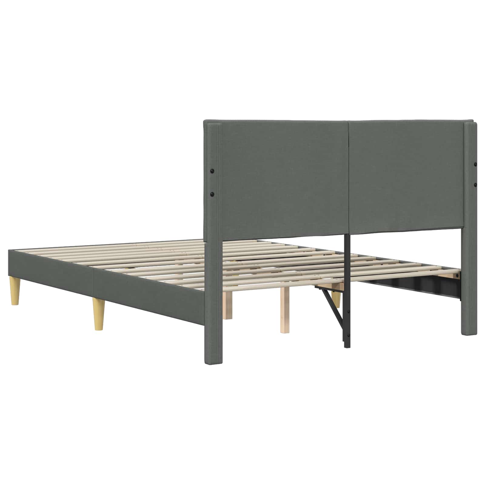 Cadre de lit avec tête de lit Gris foncé 120 x 200 cm tissu - XIOS