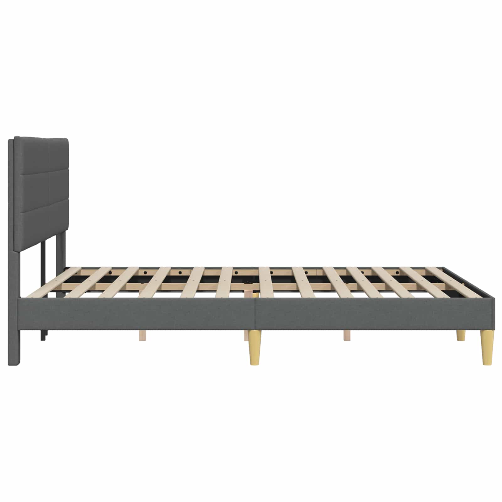 Cadre de lit avec tête de lit Gris foncé 120 x 200 cm tissu - XIOS