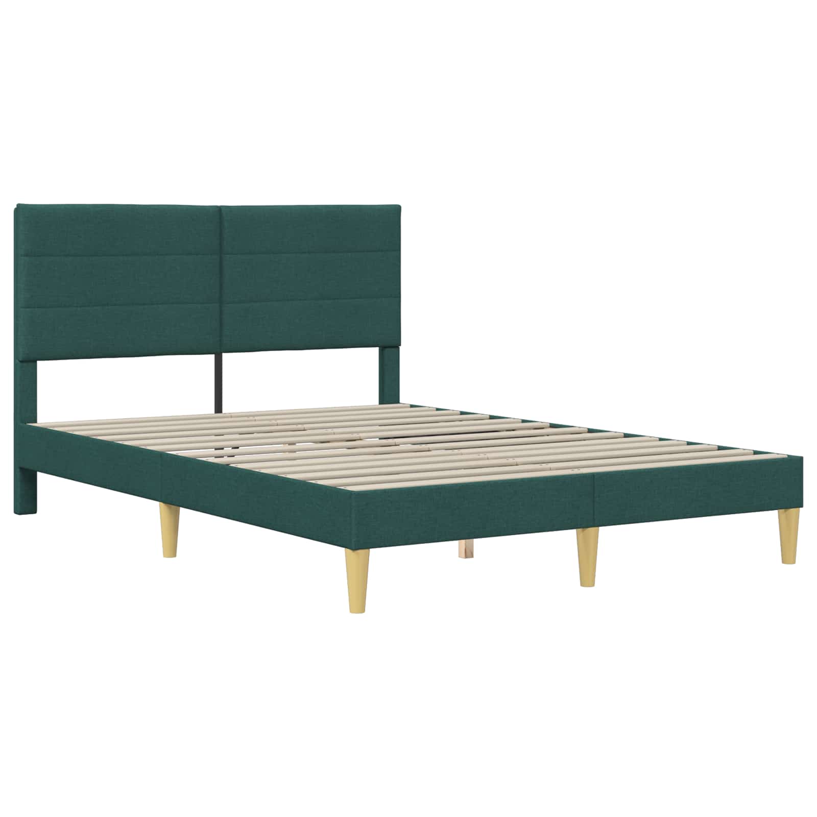 Cadre de lit avec tête de lit Vert foncé 120 x 200 cm tissu - XIOS