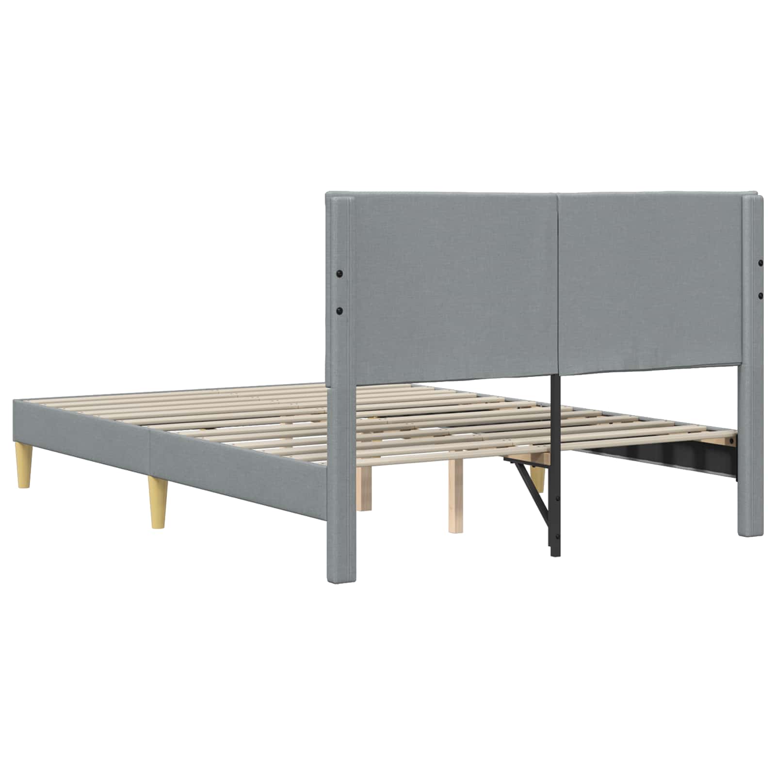 Cadre de lit avec tête de lit Gris clair 140 x 190 cm tissu - XIOS
