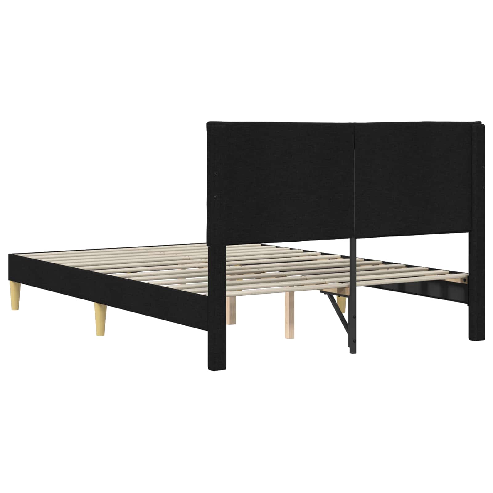 Cadre de lit avec tête de lit Noir 140 x 190 cm tissu - XIOS