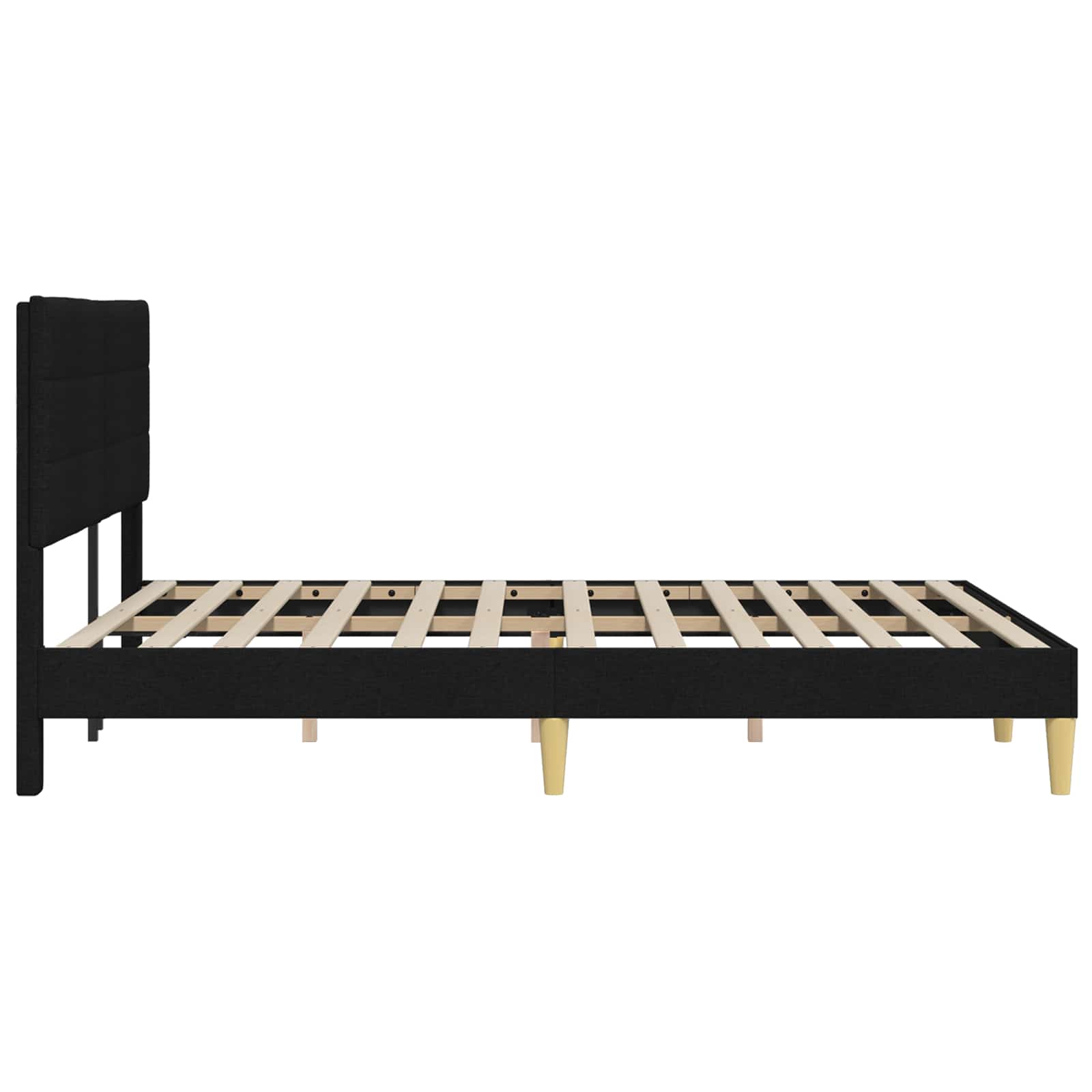 Cadre de lit avec tête de lit Noir 140 x 190 cm tissu - XIOS