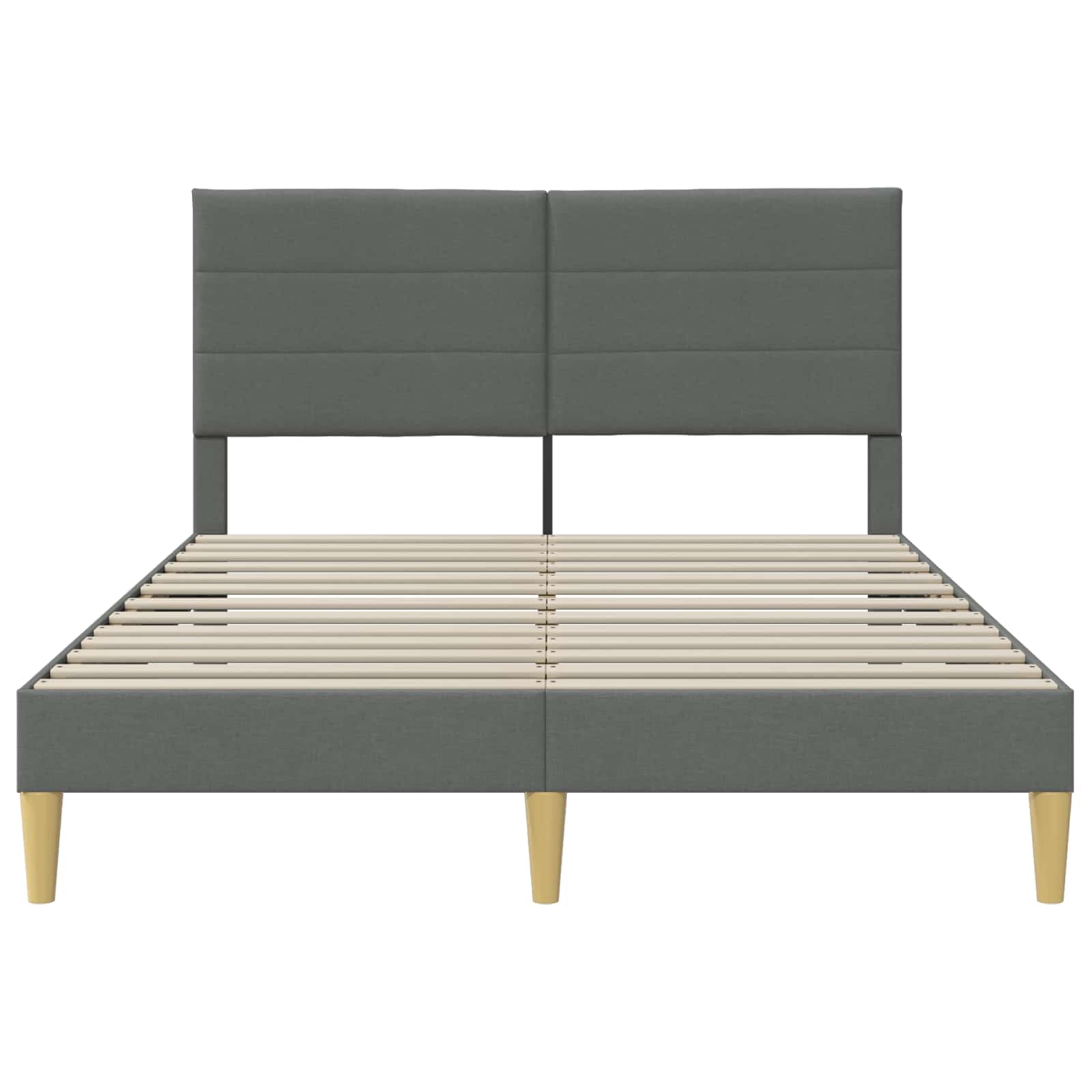Cadre de lit avec tête de lit Gris foncé 140 x 200 cm tissu - XIOS