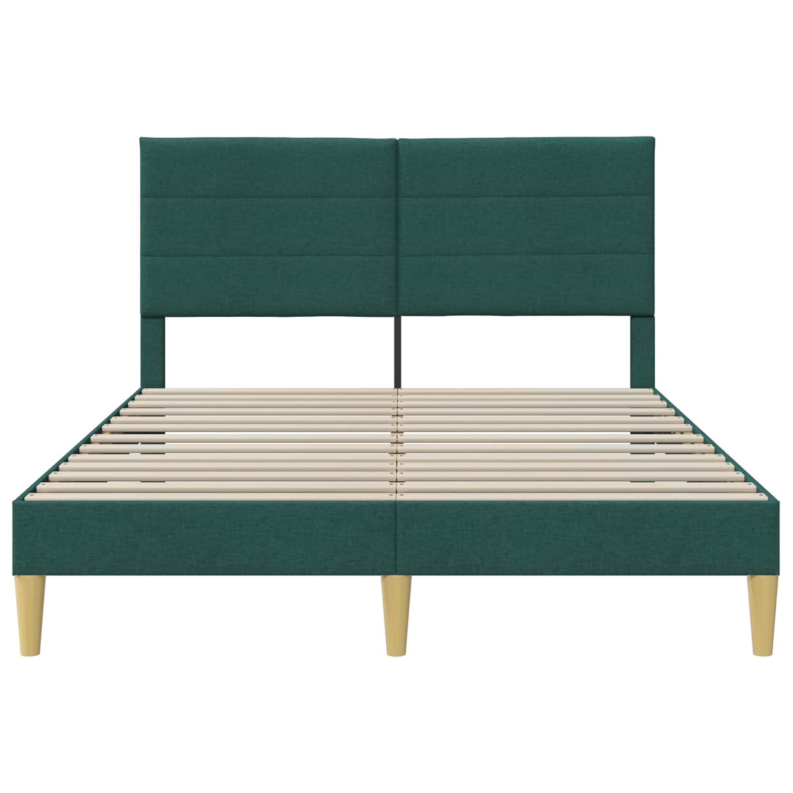 Cadre de lit avec tête de lit Vert foncé 140 x 200 cm tissu - XIOS