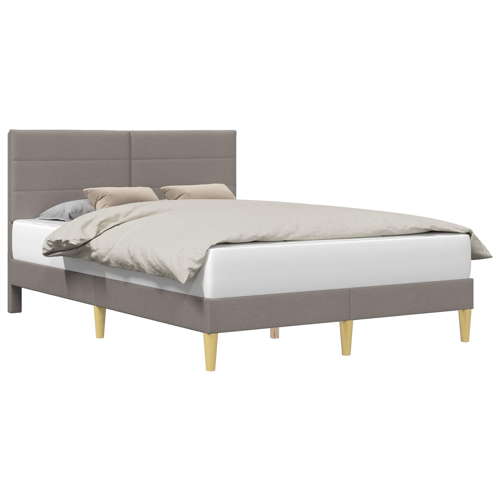 Cadre de lit avec tête de lit Taupe 160 x 200 cm tissu - XIOS