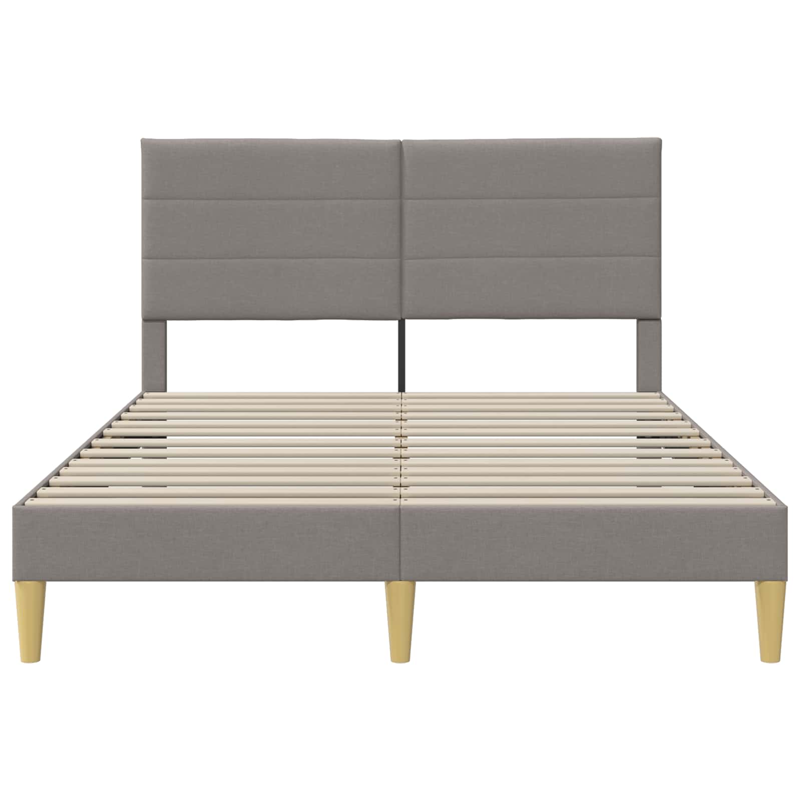 Cadre de lit avec tête de lit Taupe 160 x 200 cm tissu - XIOS