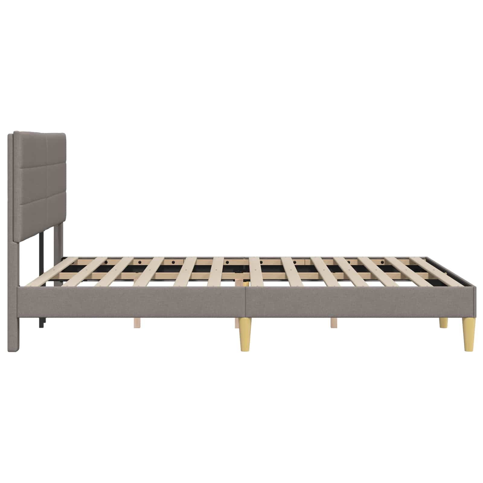 Cadre de lit avec tête de lit Taupe 160 x 200 cm tissu - XIOS