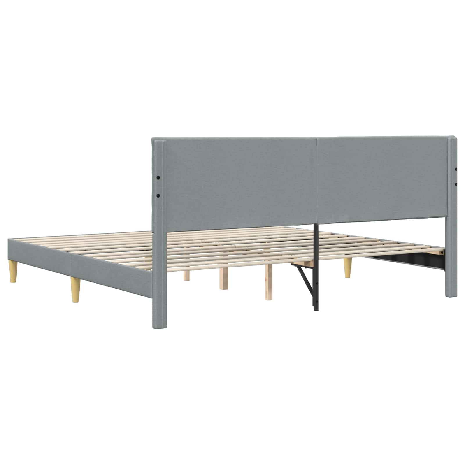 Cadre de lit avec tête de lit Gris clair 180 x 200 cm Tissu - XIOS