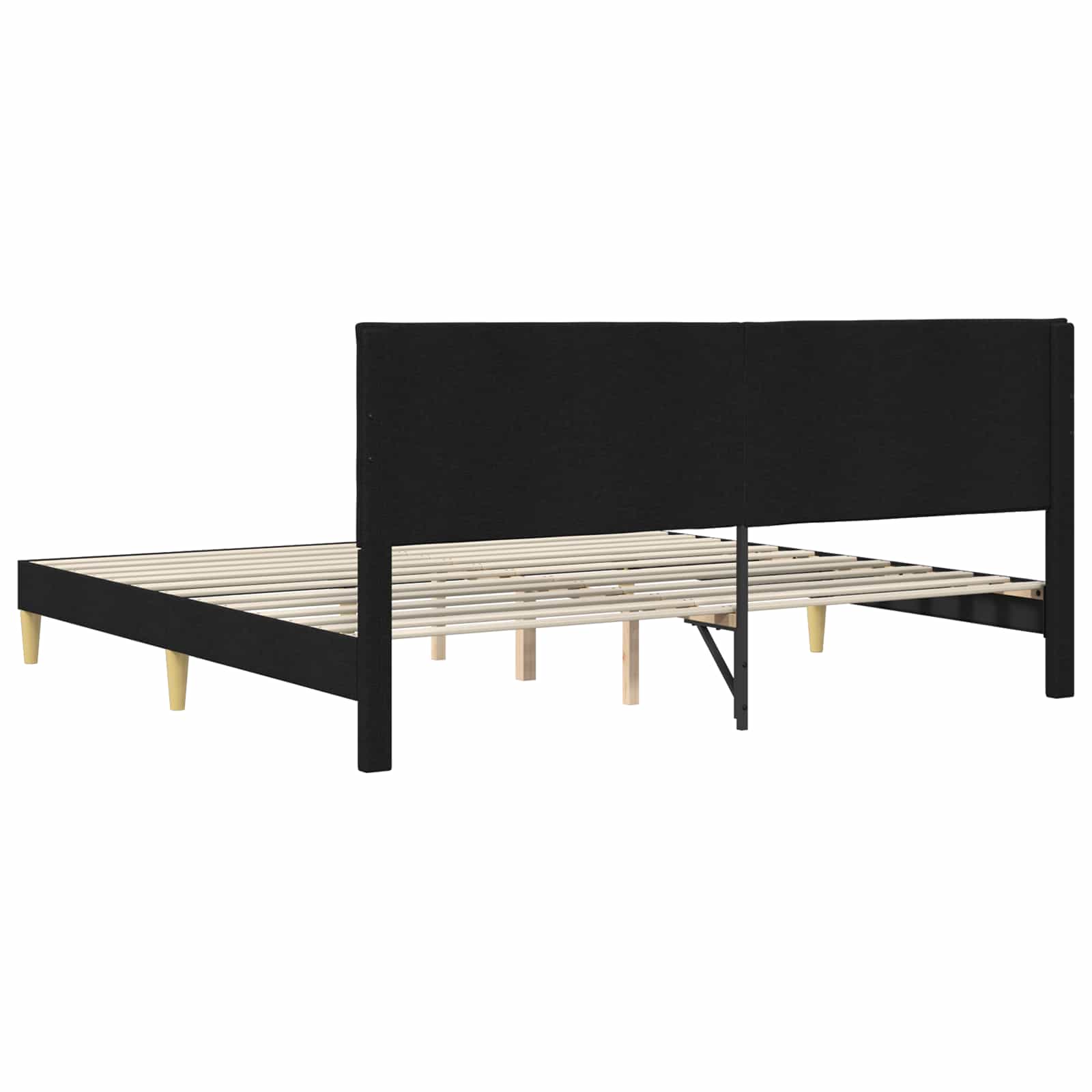 Cadre de lit avec tête de lit Noir 180 x 200 cm Tissu - XIOS