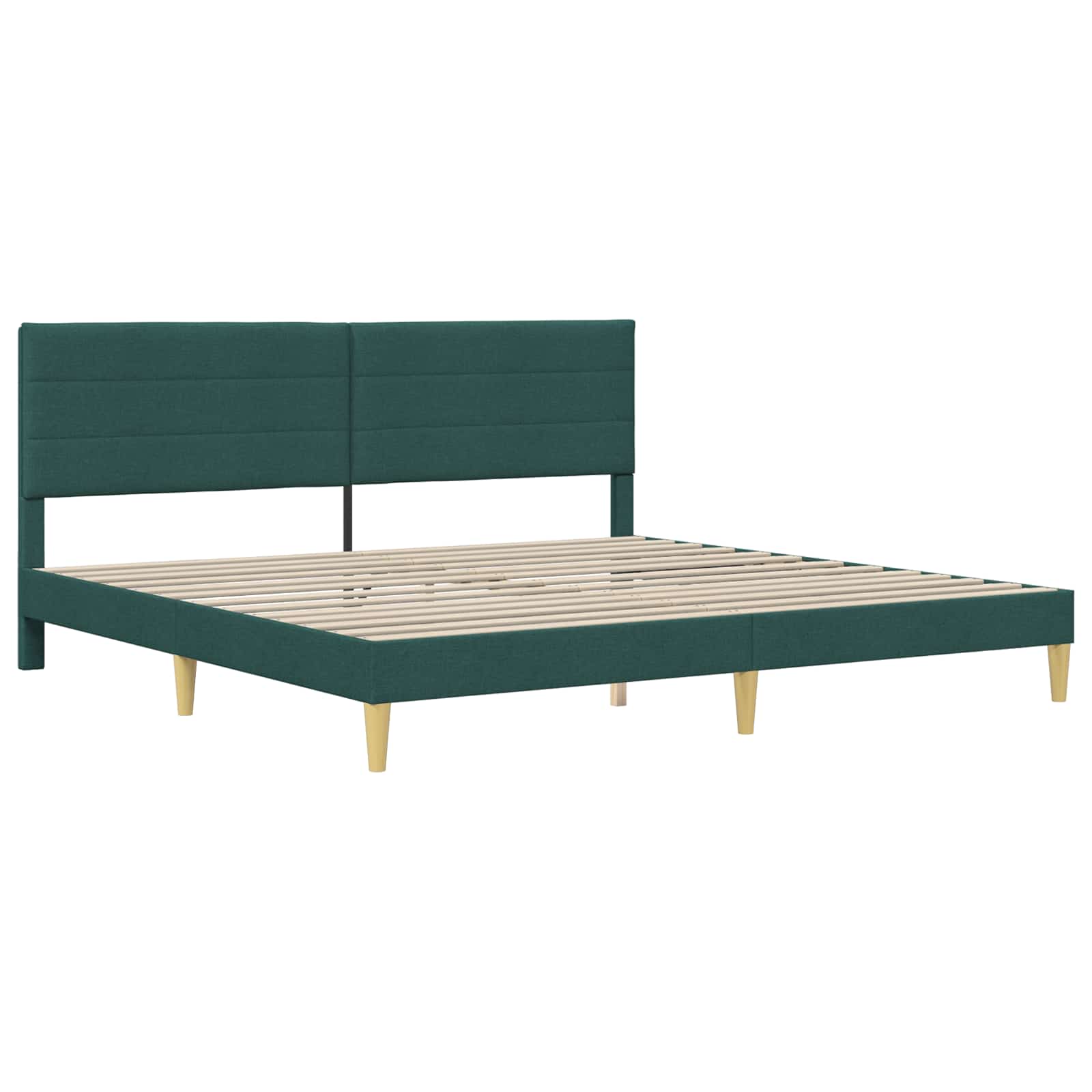Cadre de lit avec tête de lit Vert foncé 180 x 200 cm Tissu - XIOS