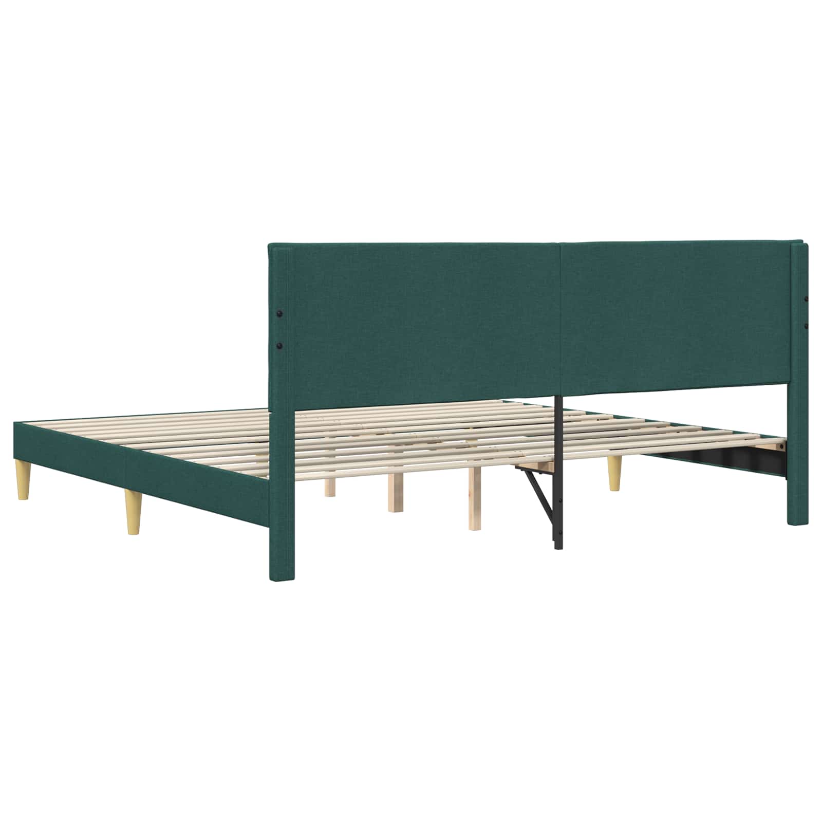 Cadre de lit avec tête de lit Vert foncé 180 x 200 cm Tissu - XIOS