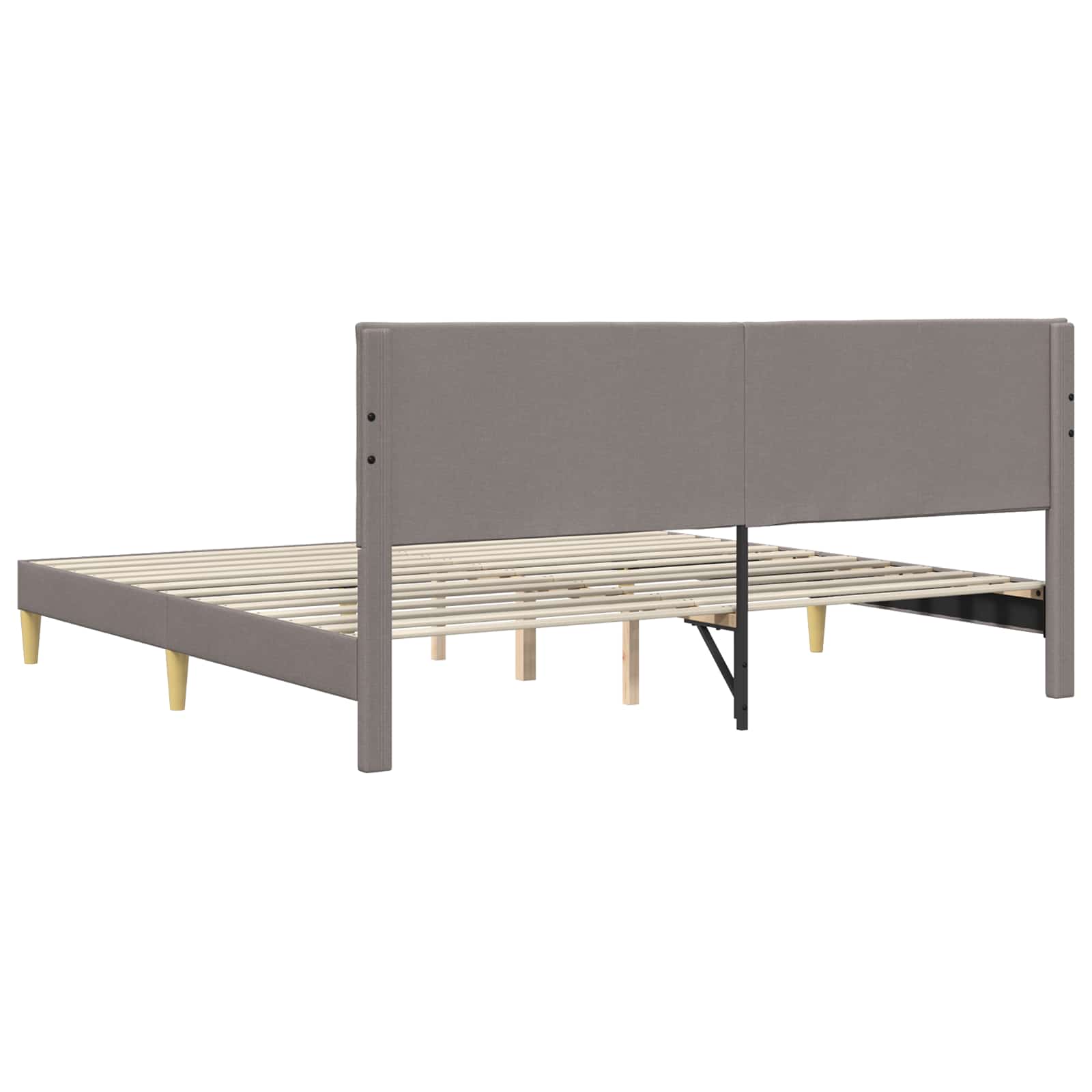 Cadre de lit avec tête de lit Taupe 180 x 200 cm Tissu - XIOS