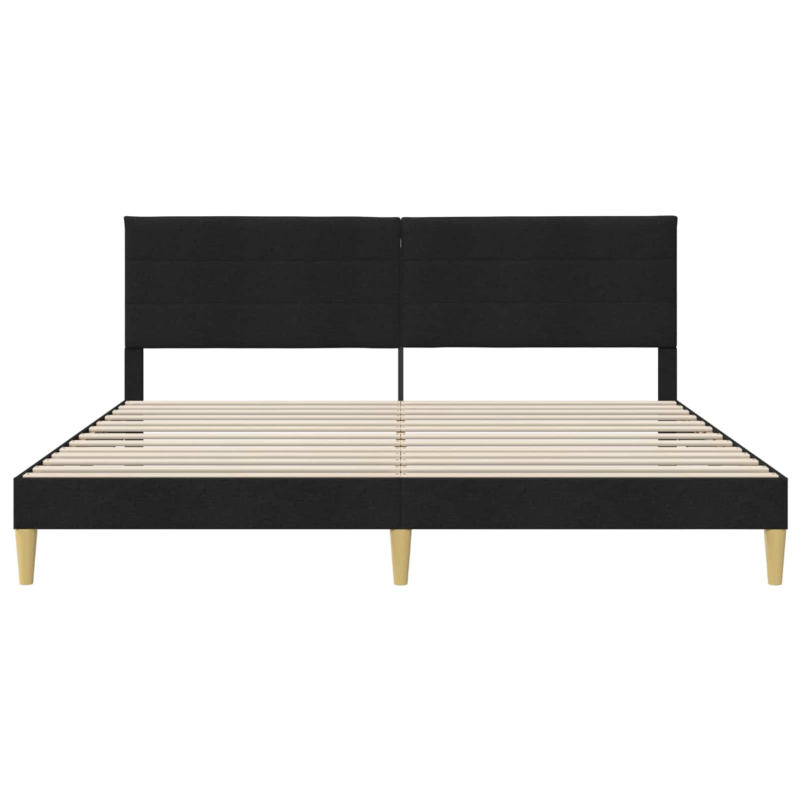 Cadre de lit avec tête de lit Noir 200 x 200 cm Tissu - XIOS