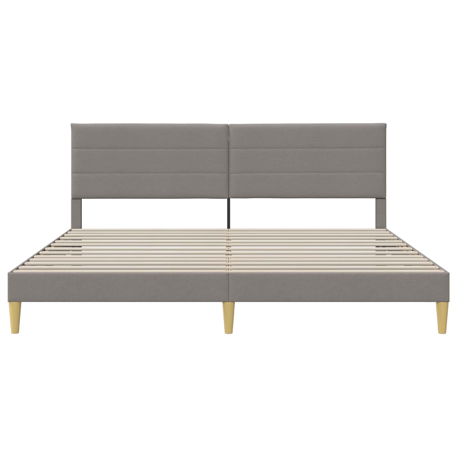Cadre de lit avec tête de lit Taupe 200 x 200 cm Tissu - XIOS