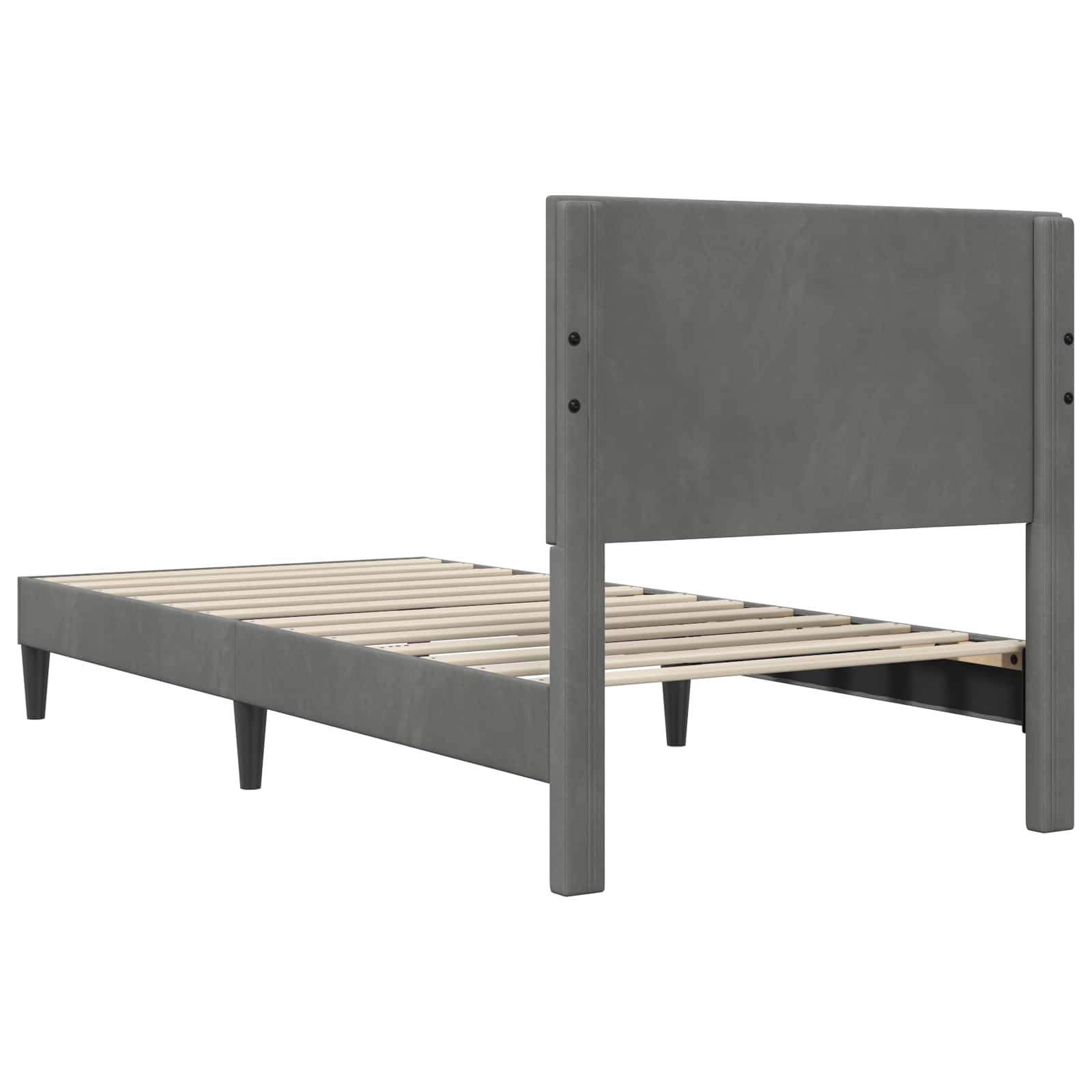 Cadre de lit avec tête de lit Gris foncé 90 x 190 cm Velours - XIOS