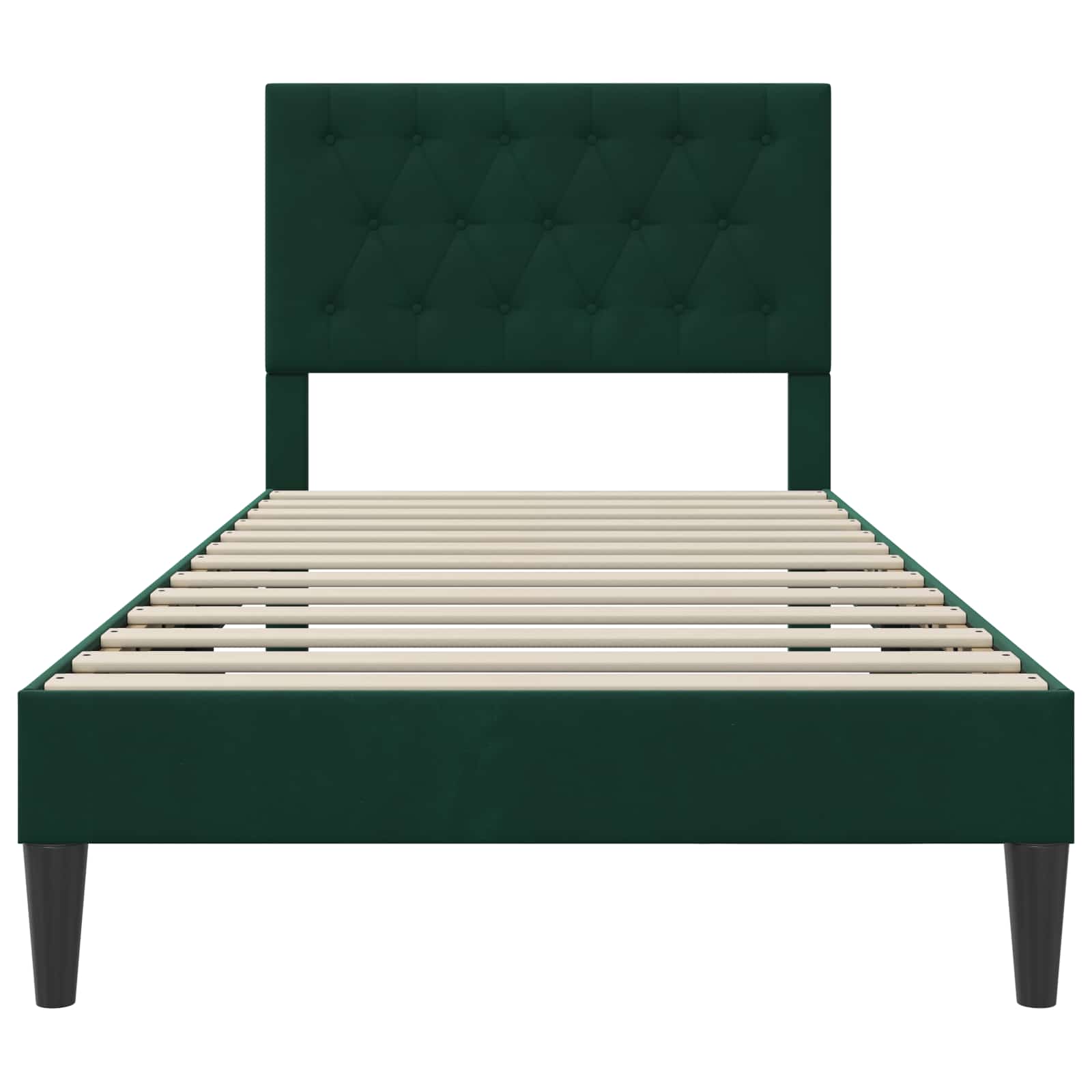 Cadre de lit avec tête de lit Vert foncé 90 x 190 cm Velours - XIOS