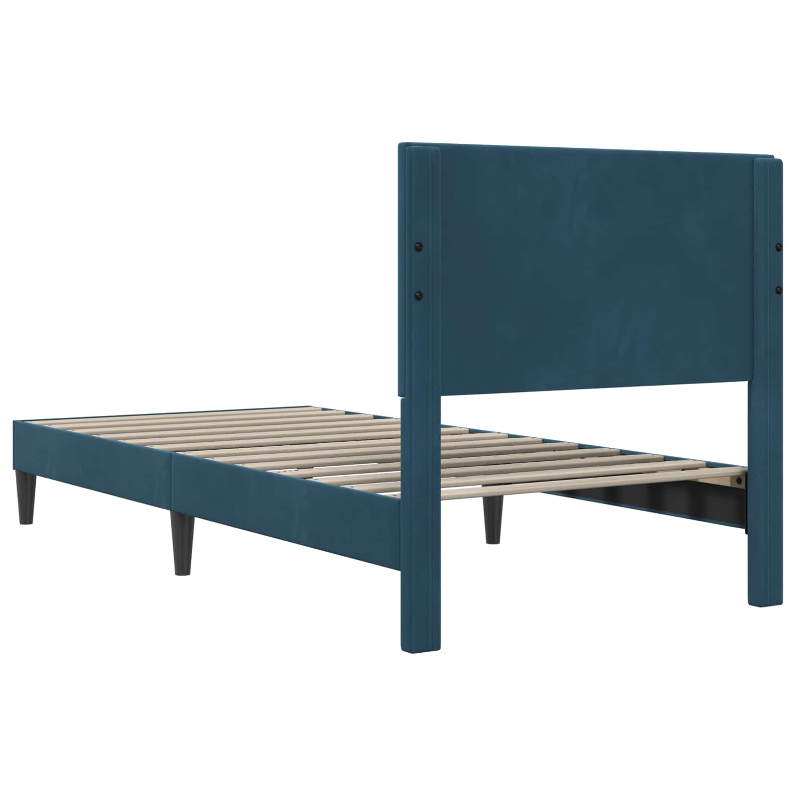 Cadre de lit avec tête de lit Bleu 90 x 190 cm Velours - XIOS