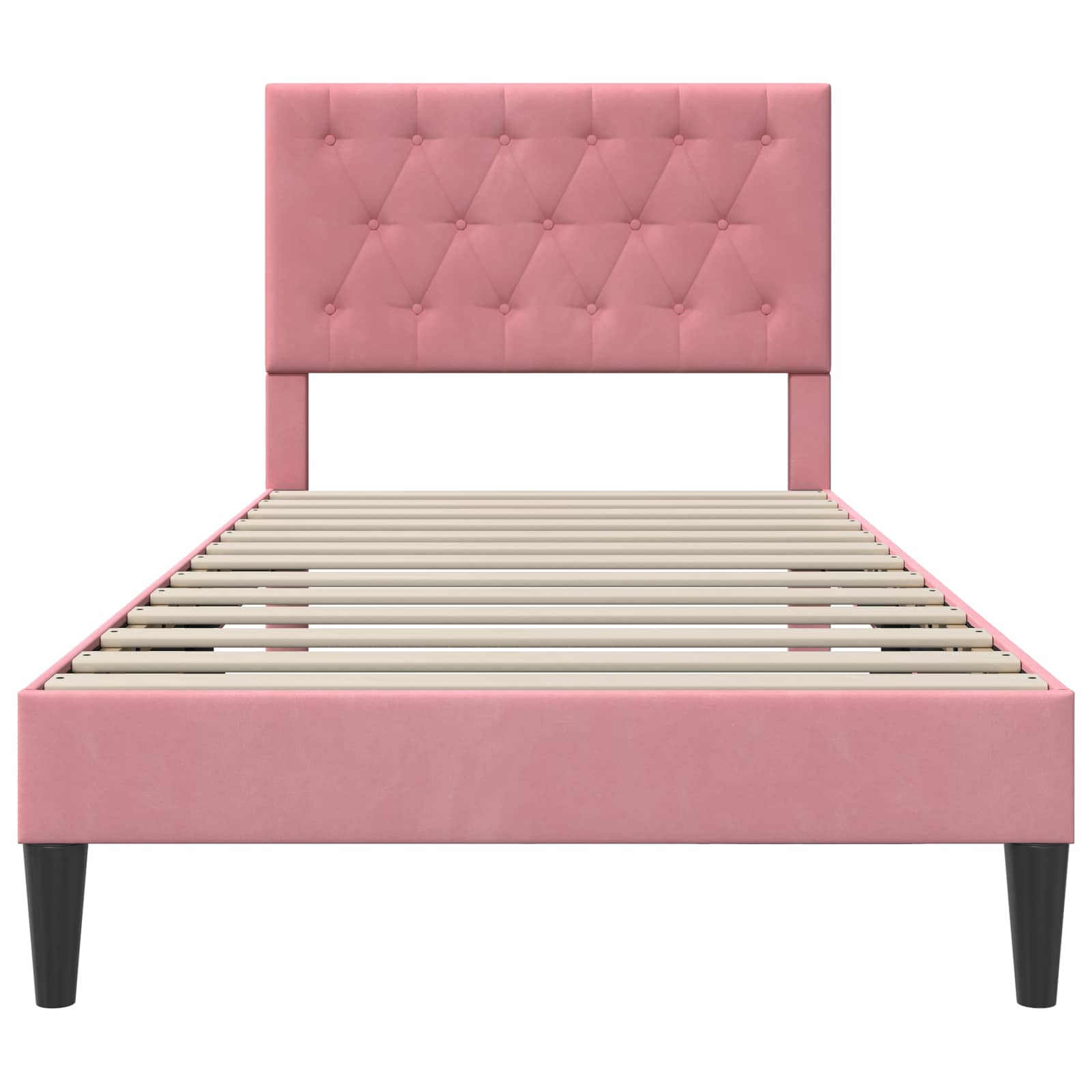 Cadre de lit avec tête de lit Rose 90 x 200 cm Velours - XIOS