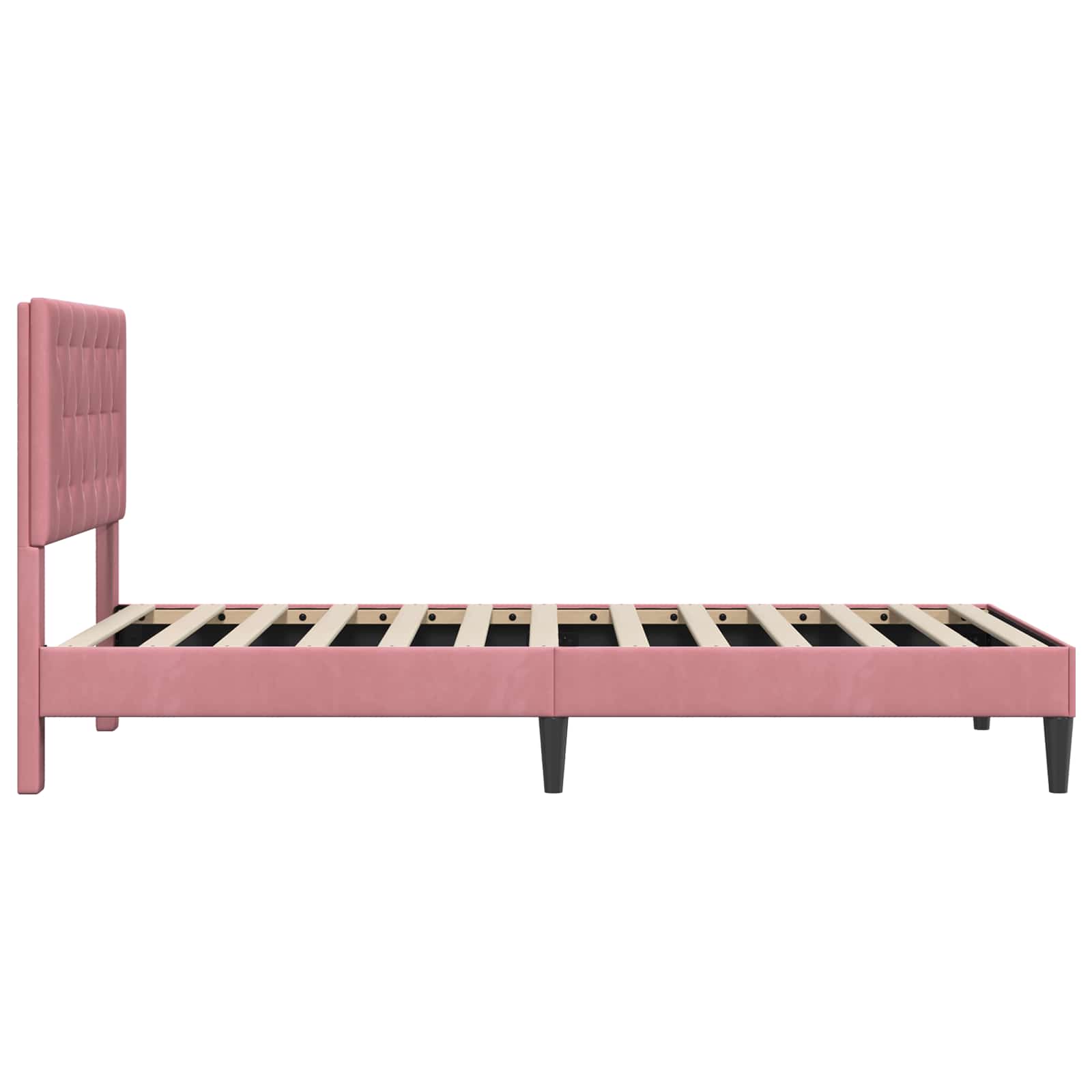 Cadre de lit avec tête de lit Rose 90 x 200 cm Velours - XIOS