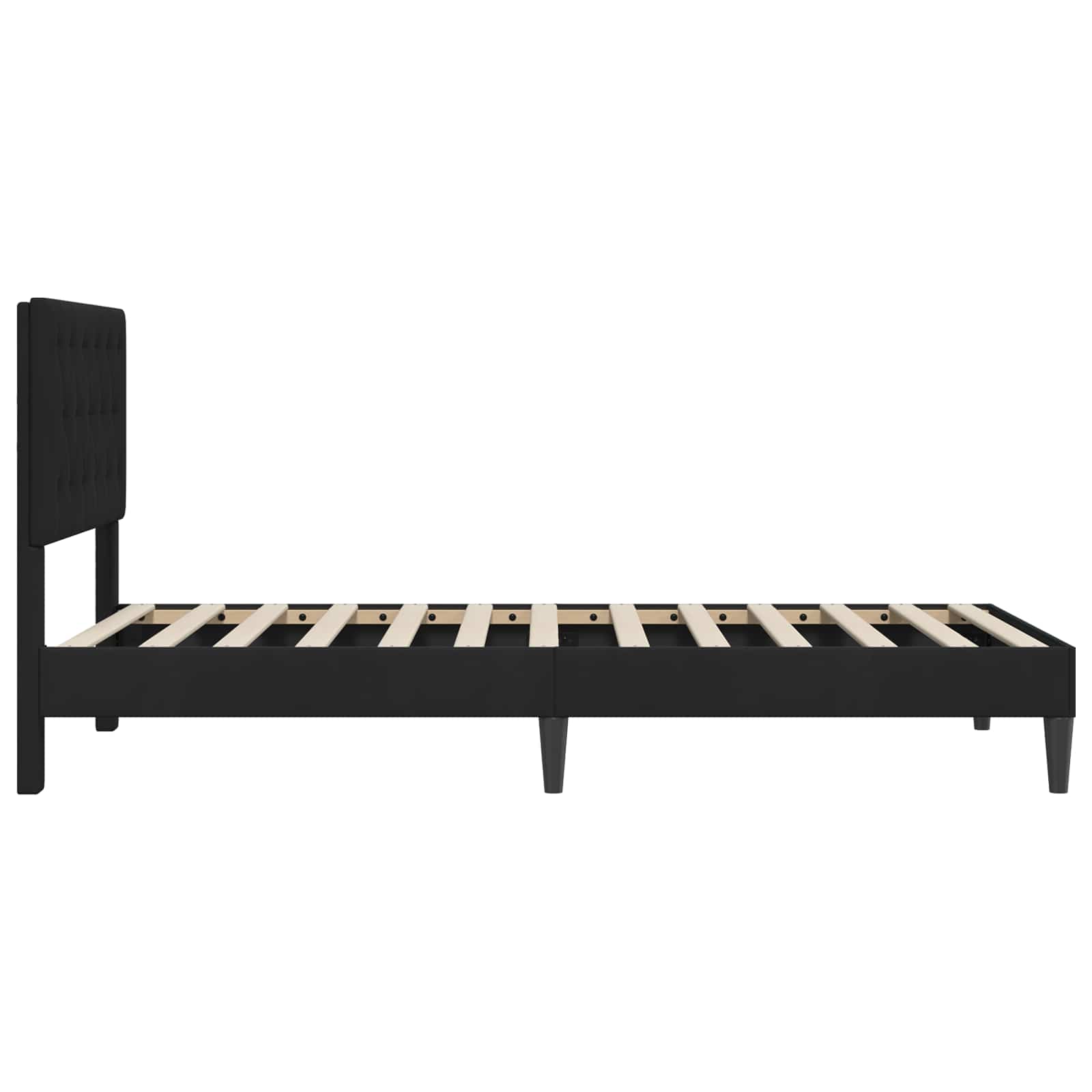 Cadre de lit avec tête de lit Noir 90 x 200 cm Velours - XIOS