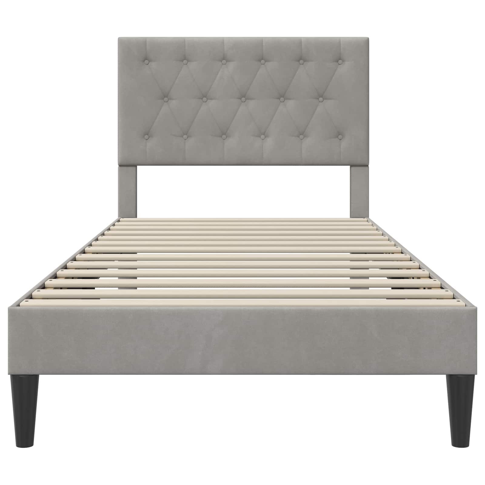 Cadre de lit avec tête de lit Gris clair 100 x 200 cm Velours - XIOS
