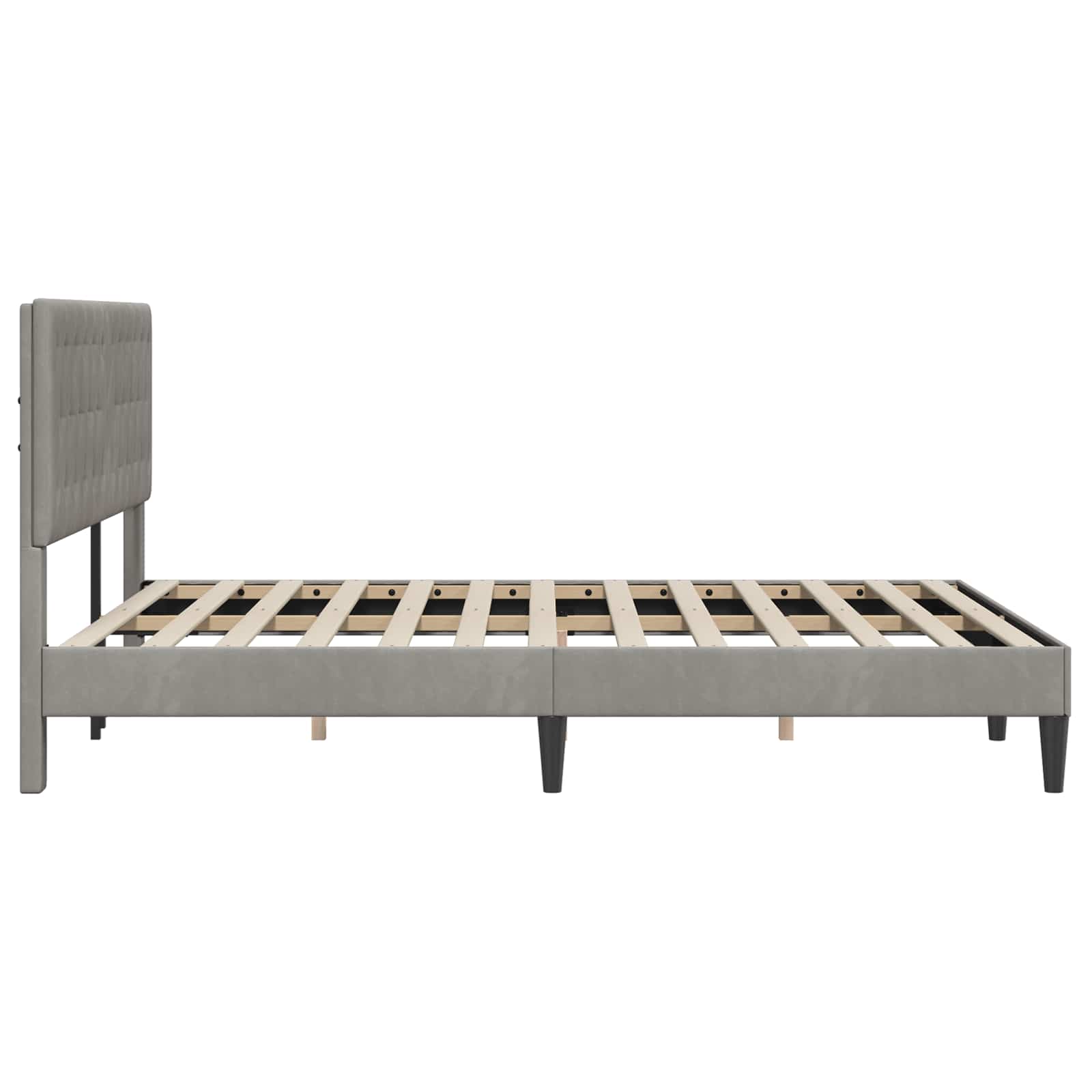 Cadre de lit avec tête de lit Gris clair 120 x 190 cm Velours - XIOS