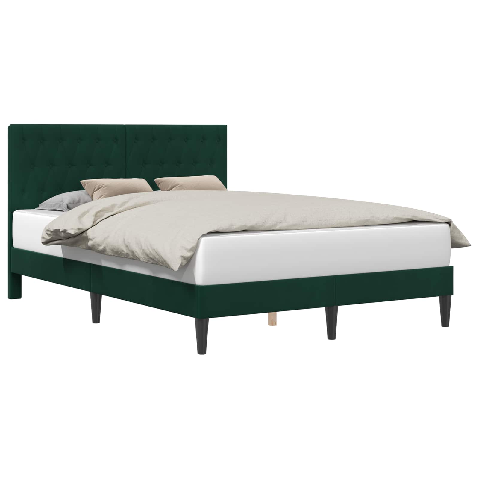 Cadre de lit avec tête de lit Vert foncé 120 x 200 cm Velours - XIOS