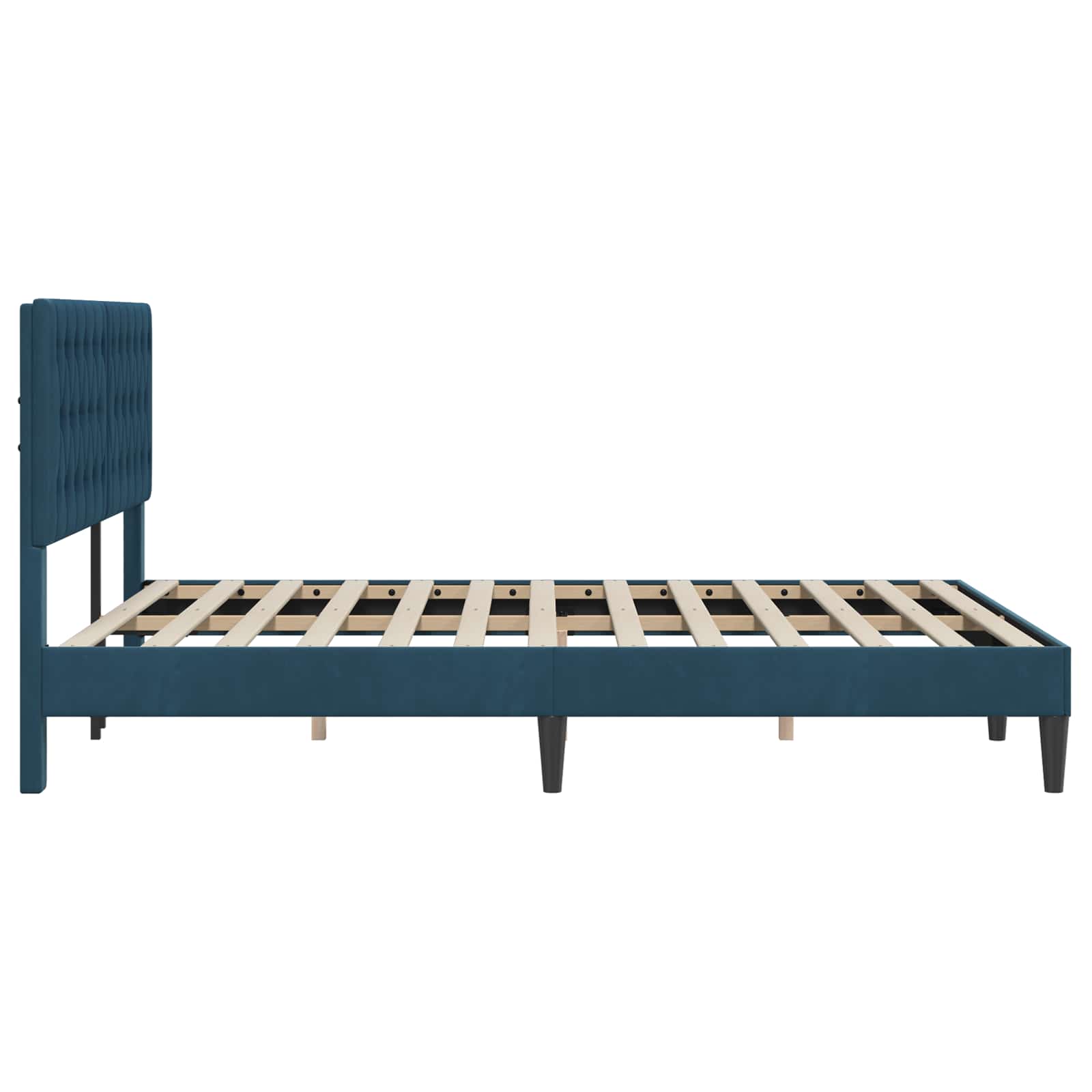 Cadre de lit avec tête de lit Bleu 120 x 200 cm Velours - XIOS