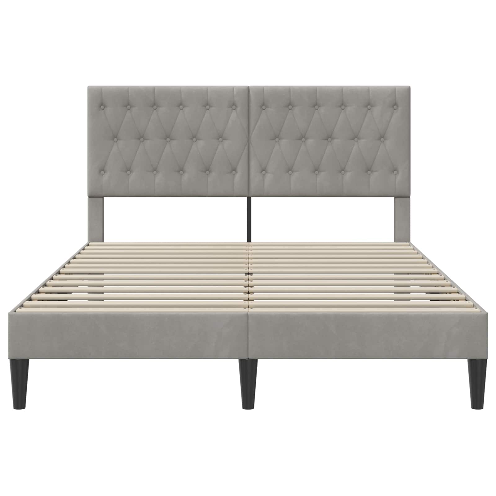 Cadre de lit avec tête de lit Gris clair 140 x 190 cm Velours - XIOS