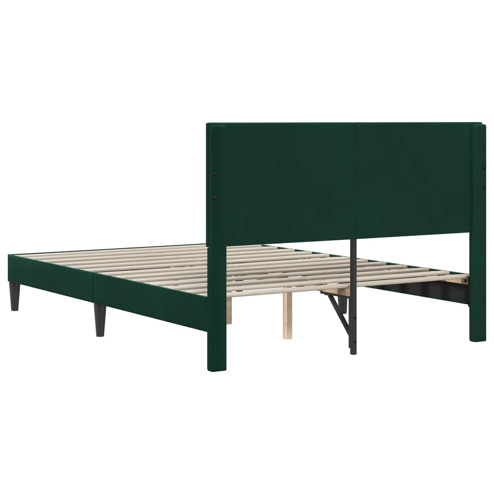 Cadre de lit avec tête de lit Vert foncé 140 x 190 cm Velours - XIOS