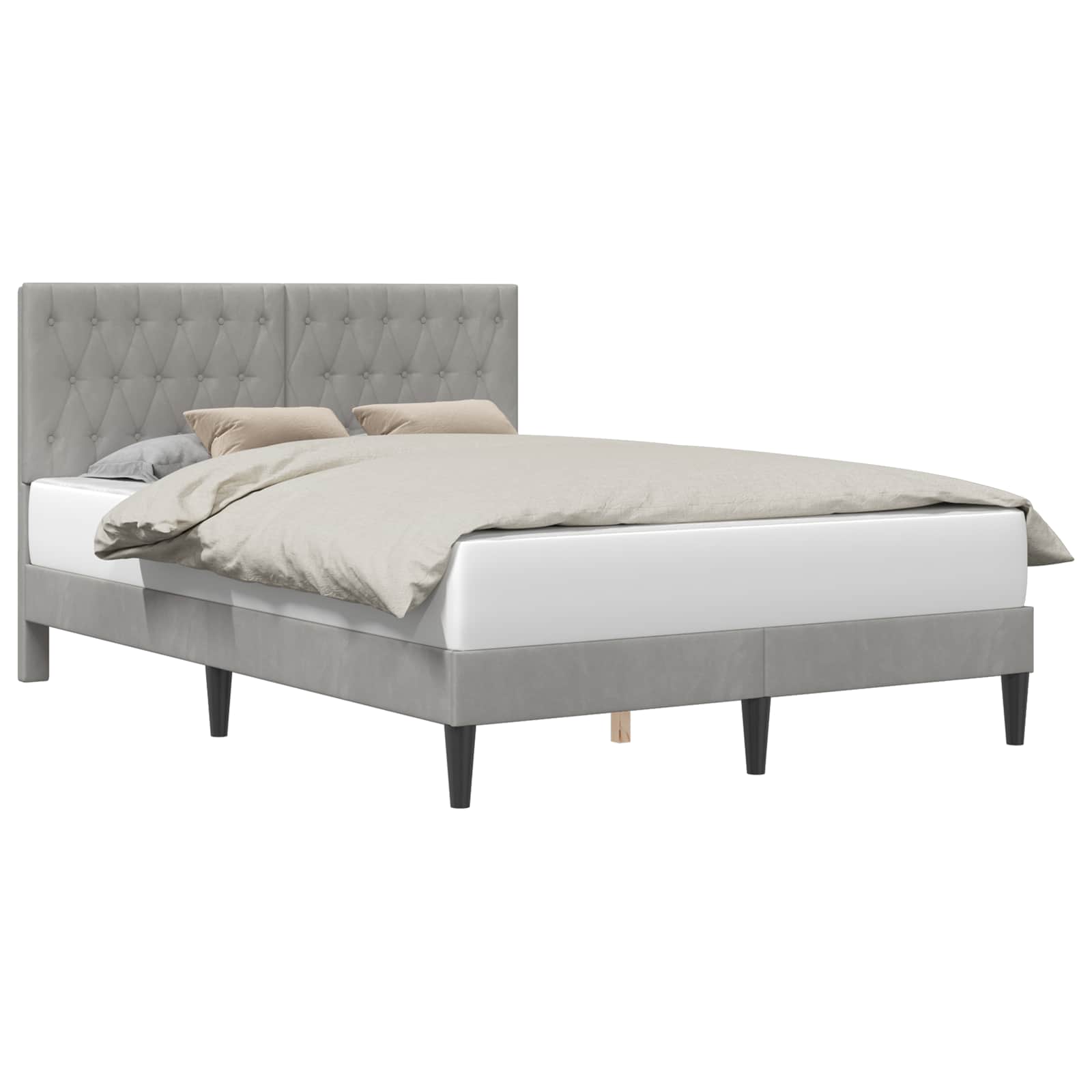 Cadre de lit avec tête de lit Gris clair 140 x 200 cm Velours - XIOS