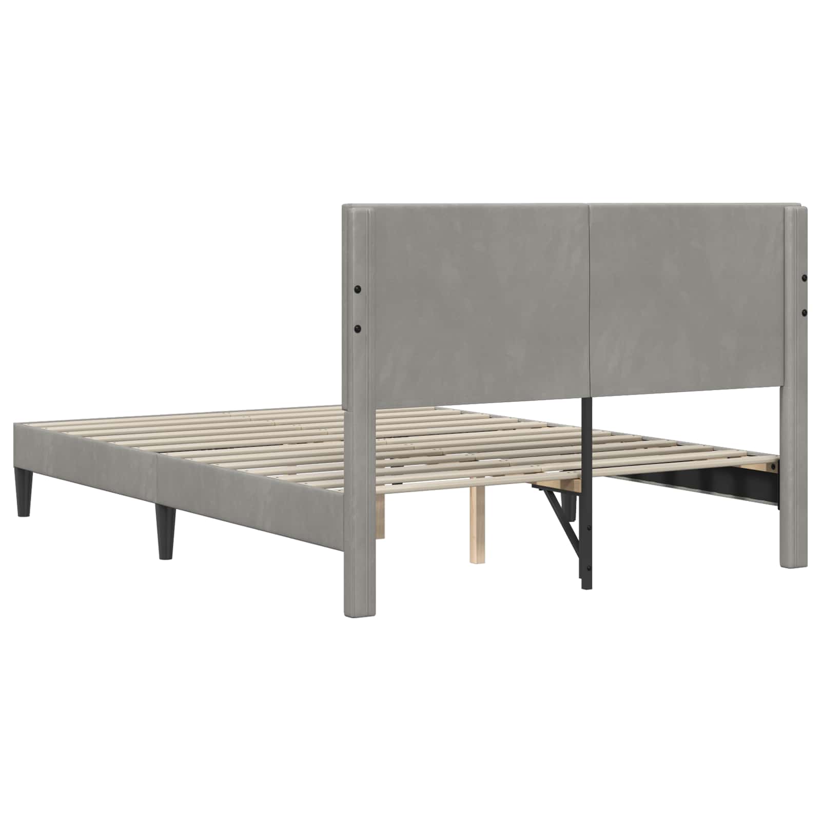 Cadre de lit avec tête de lit Gris clair 140 x 200 cm Velours - XIOS