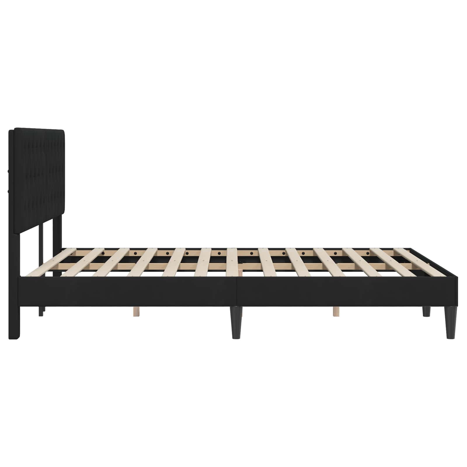 Cadre de lit avec tête de lit Noir 160 x 200 cm Velours - XIOS
