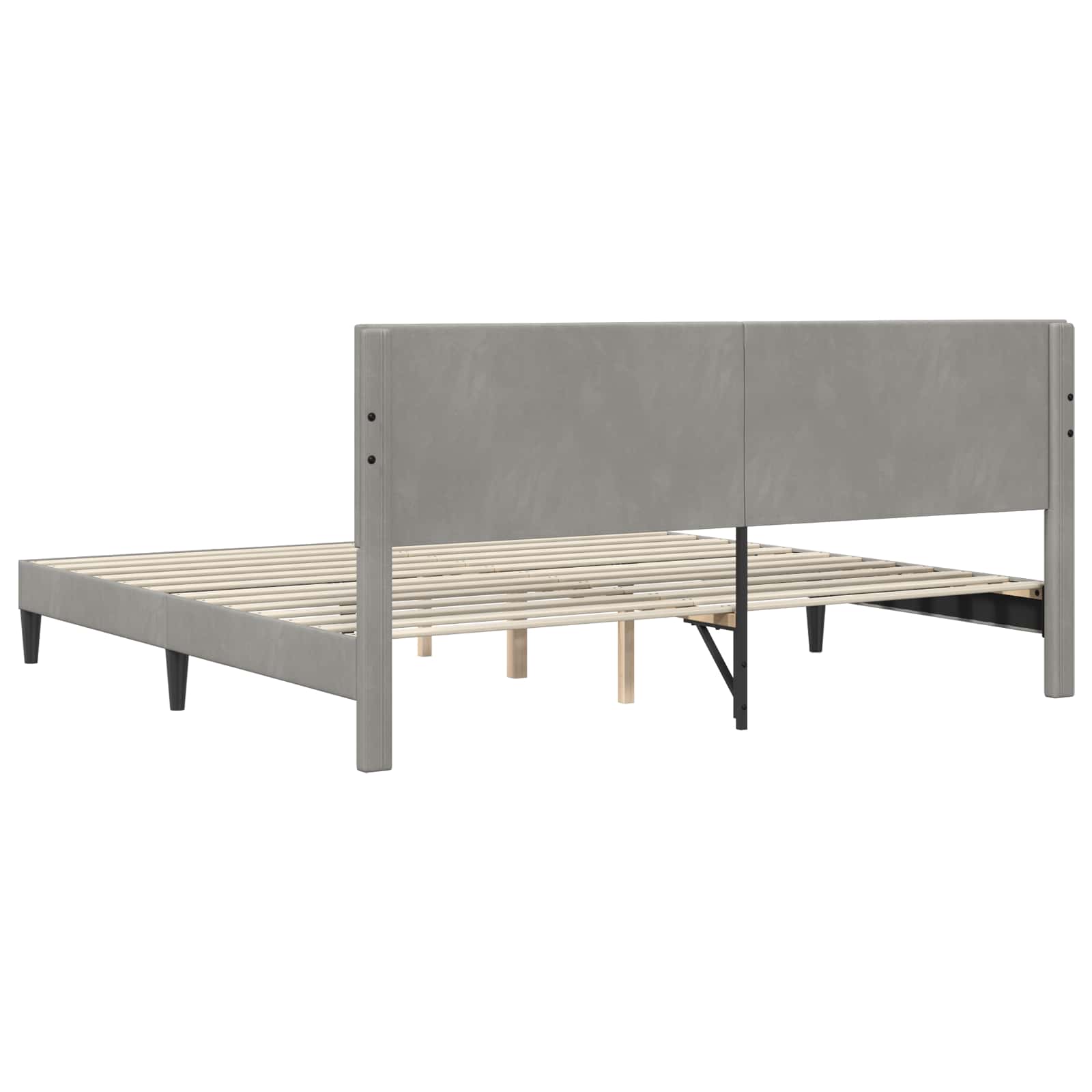 Cadre de lit avec tête de lit Gris clair 180 x 200 cm Velours - XIOS