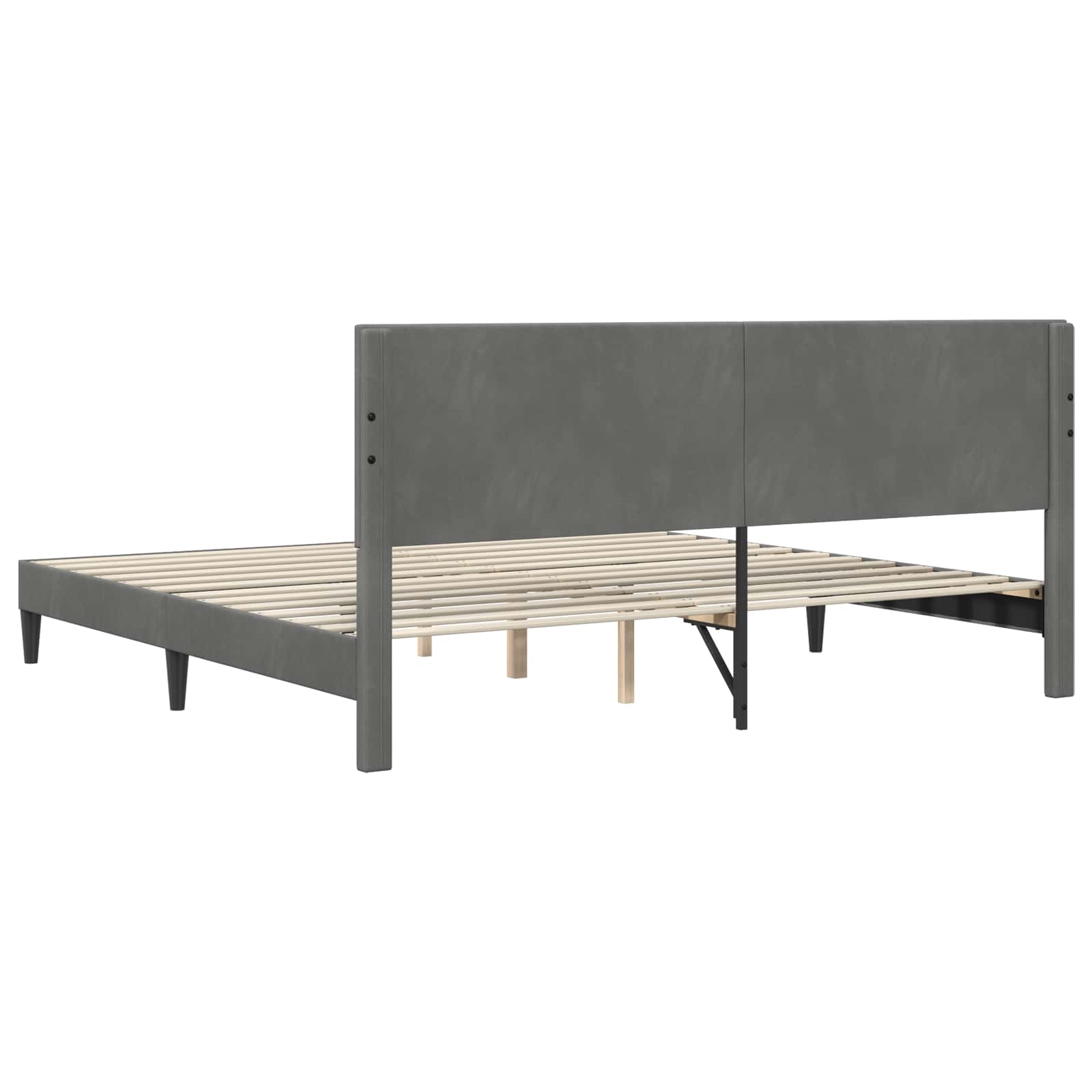 Cadre de lit avec tête de lit Gris foncé 180 x 200 cm Velours - XIOS