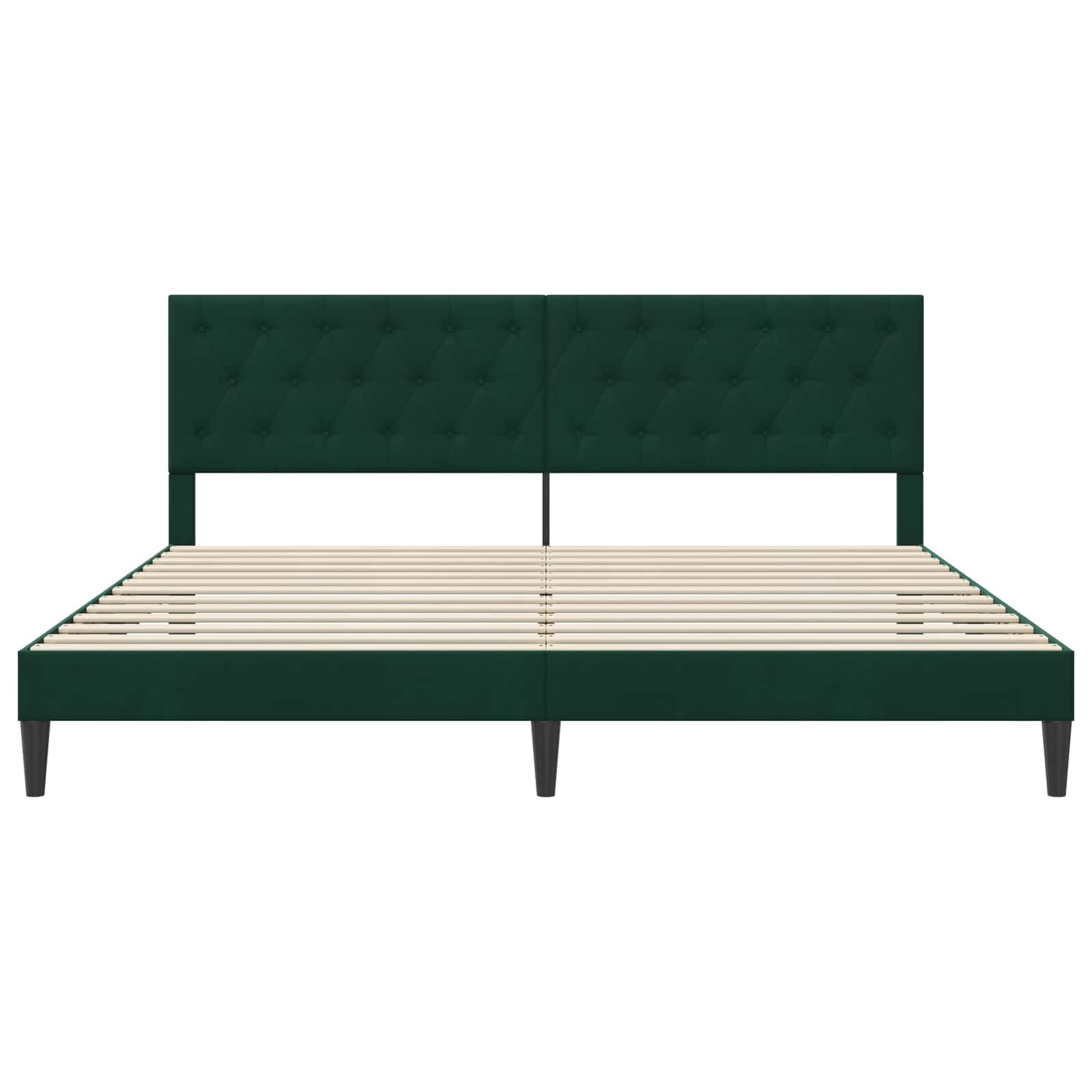 Cadre de lit avec tête de lit Vert foncé 180 x 200 cm Velours - XIOS