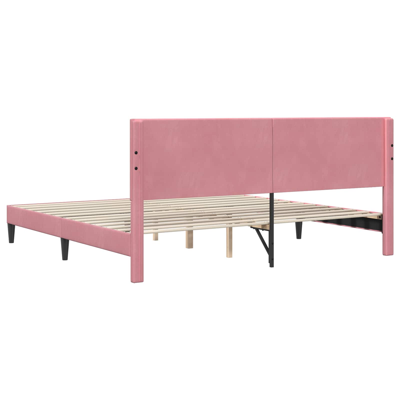Cadre de lit avec tête de lit Rose 180 x 200 cm Velours - XIOS