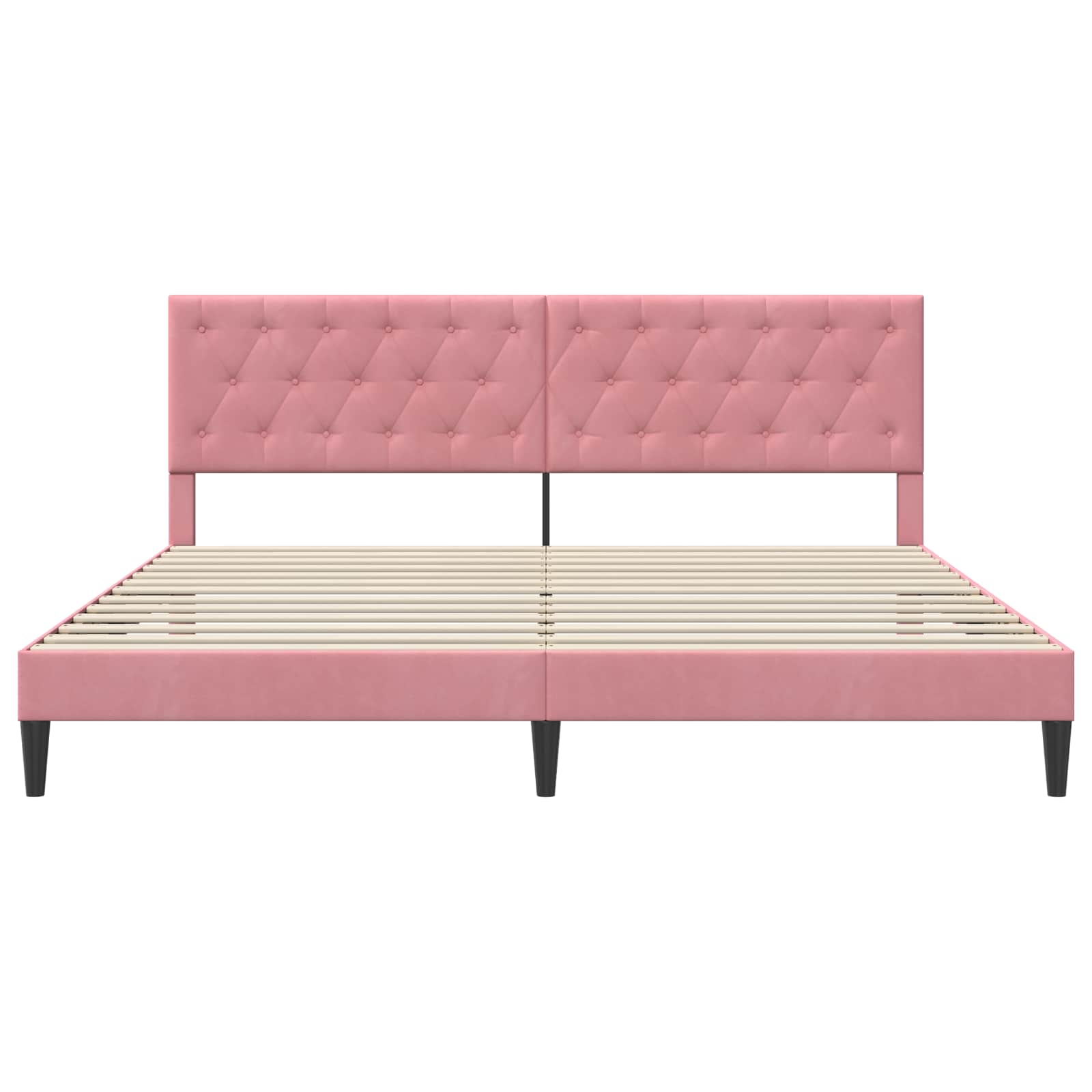 Cadre de lit avec tête de lit Rose 180 x 200 cm Velours - XIOS