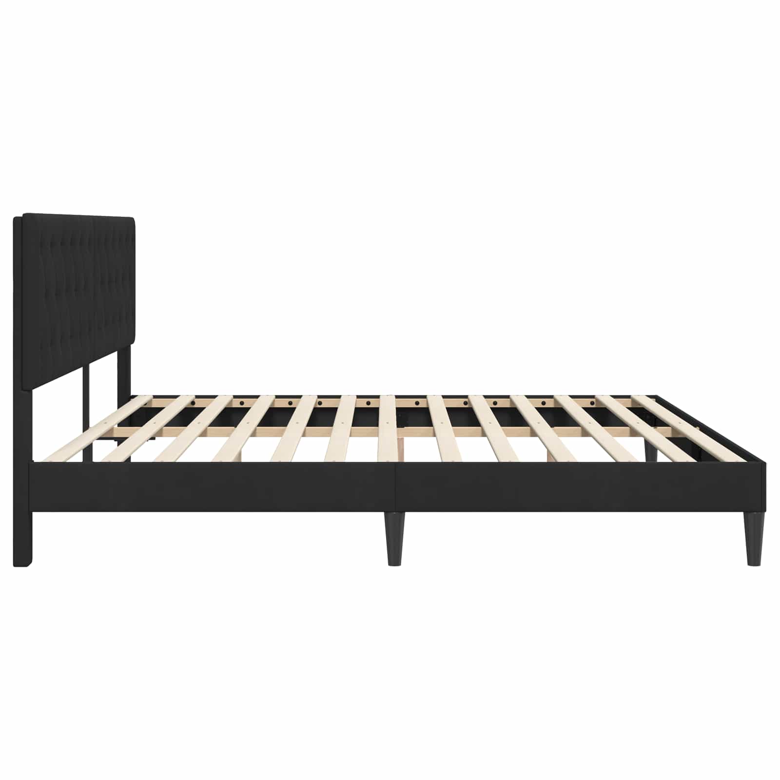 Cadre de lit avec tête de lit Noir 180 x 200 cm Velours - XIOS