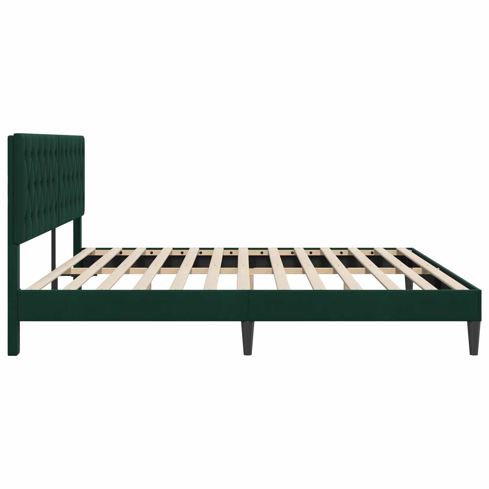 Cadre de lit avec tête de lit Vert foncé 200 x 200 cm Velours - XIOS
