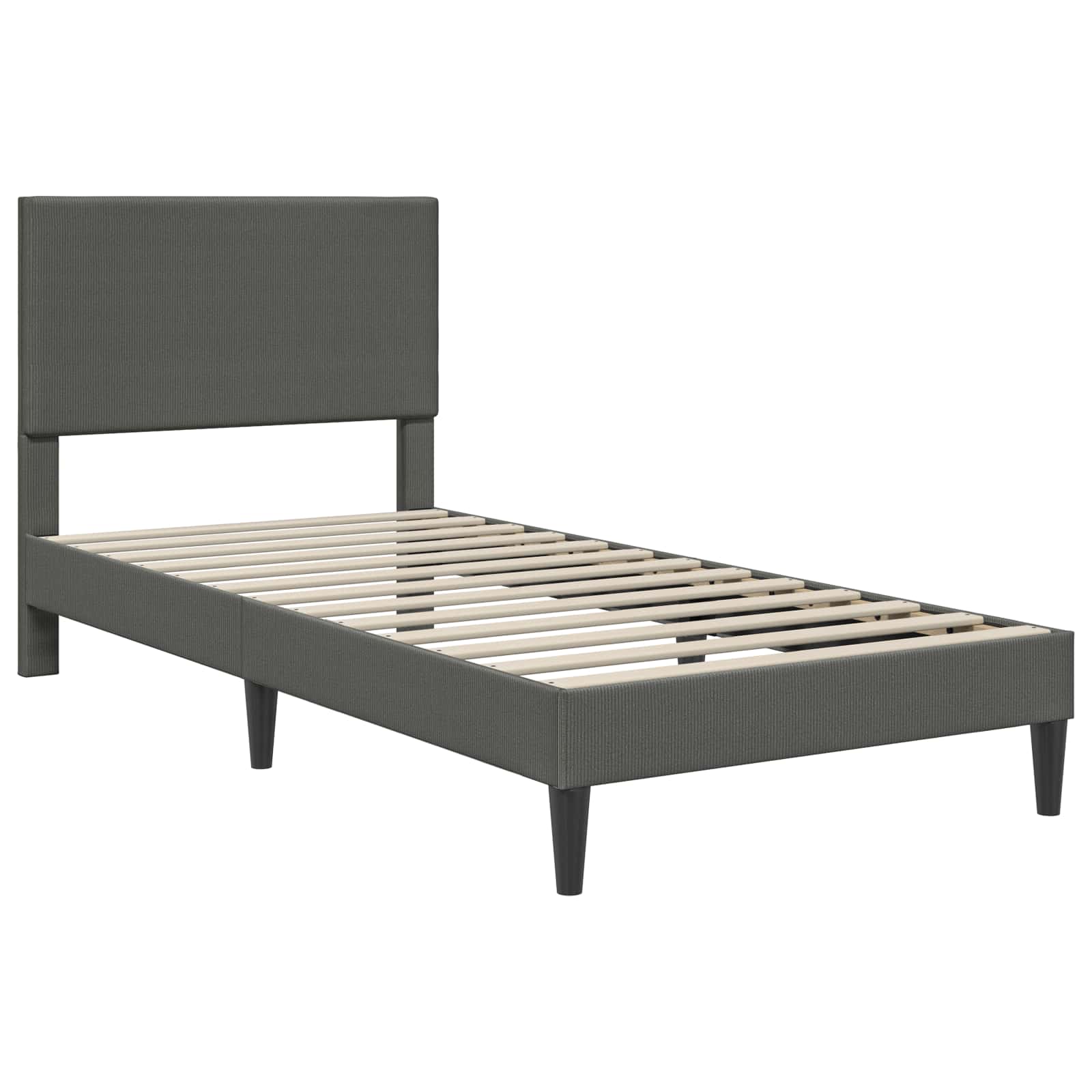 Cadre de lit Gris foncé 90 x 200 cm Tissu en velours côtelé - XIOS