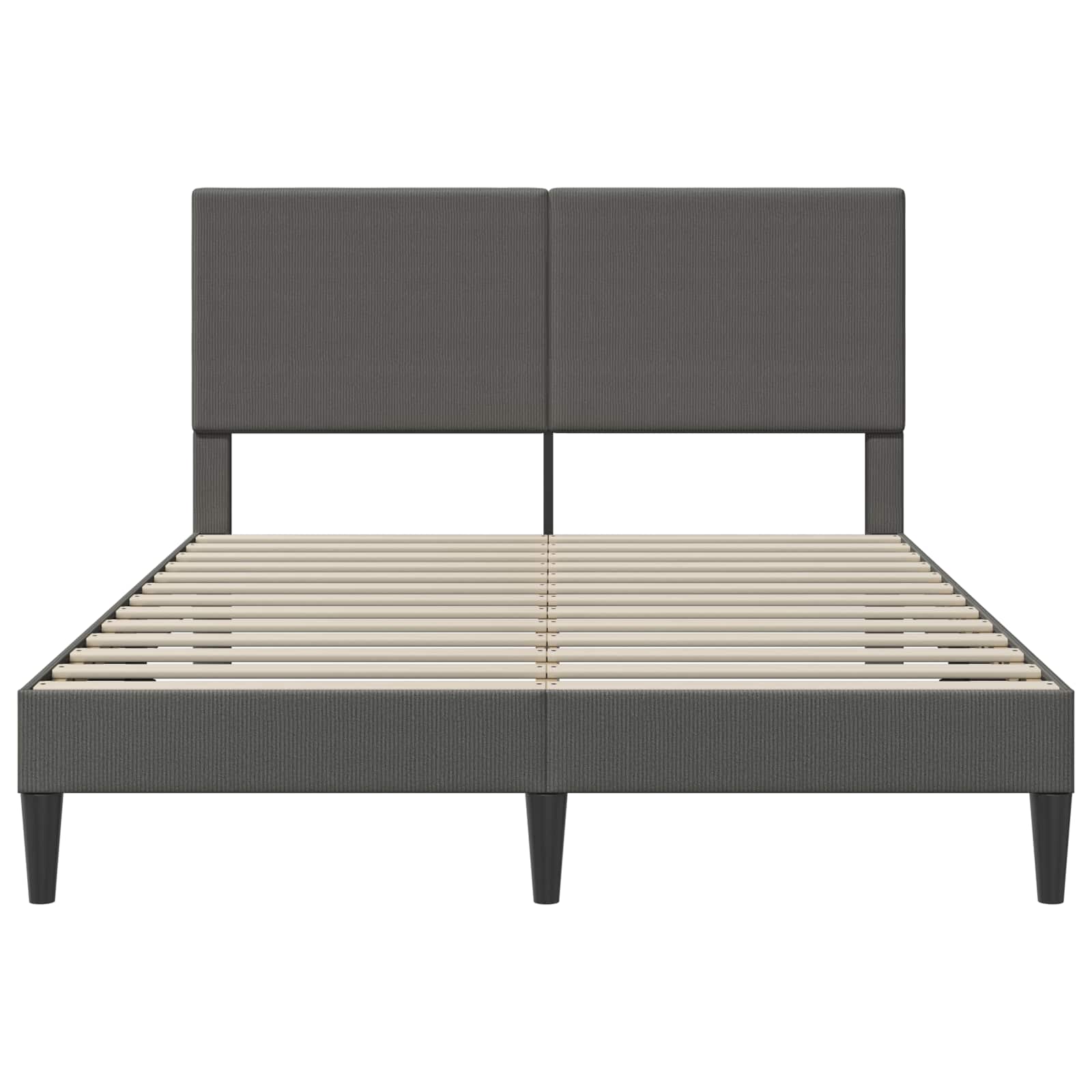 Cadre de lit Gris foncé 140 x 200 cm Tissu en velours côtelé - XIOS