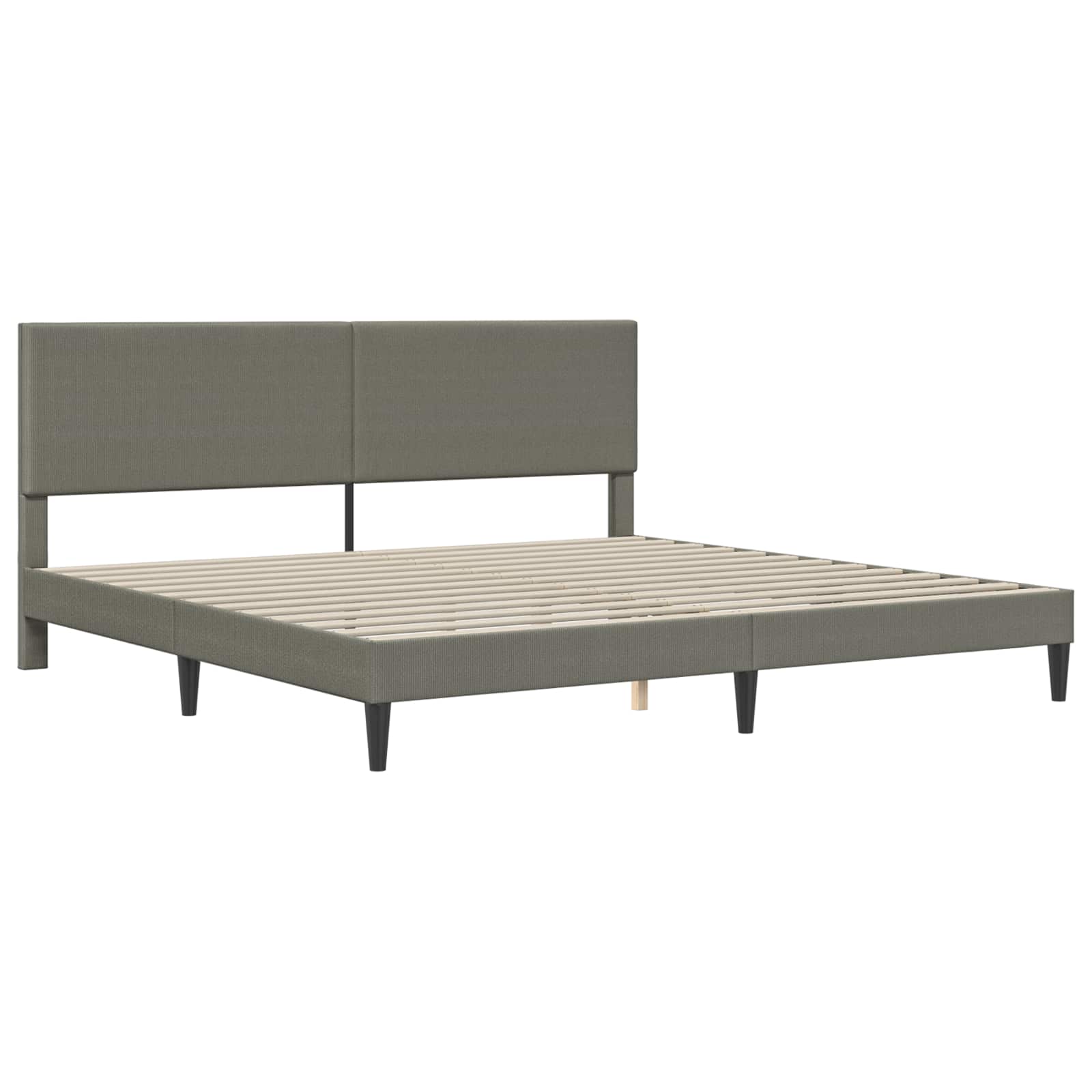 Cadre de lit Gris clair 200 x 200 cm Tissu en velours côtelé