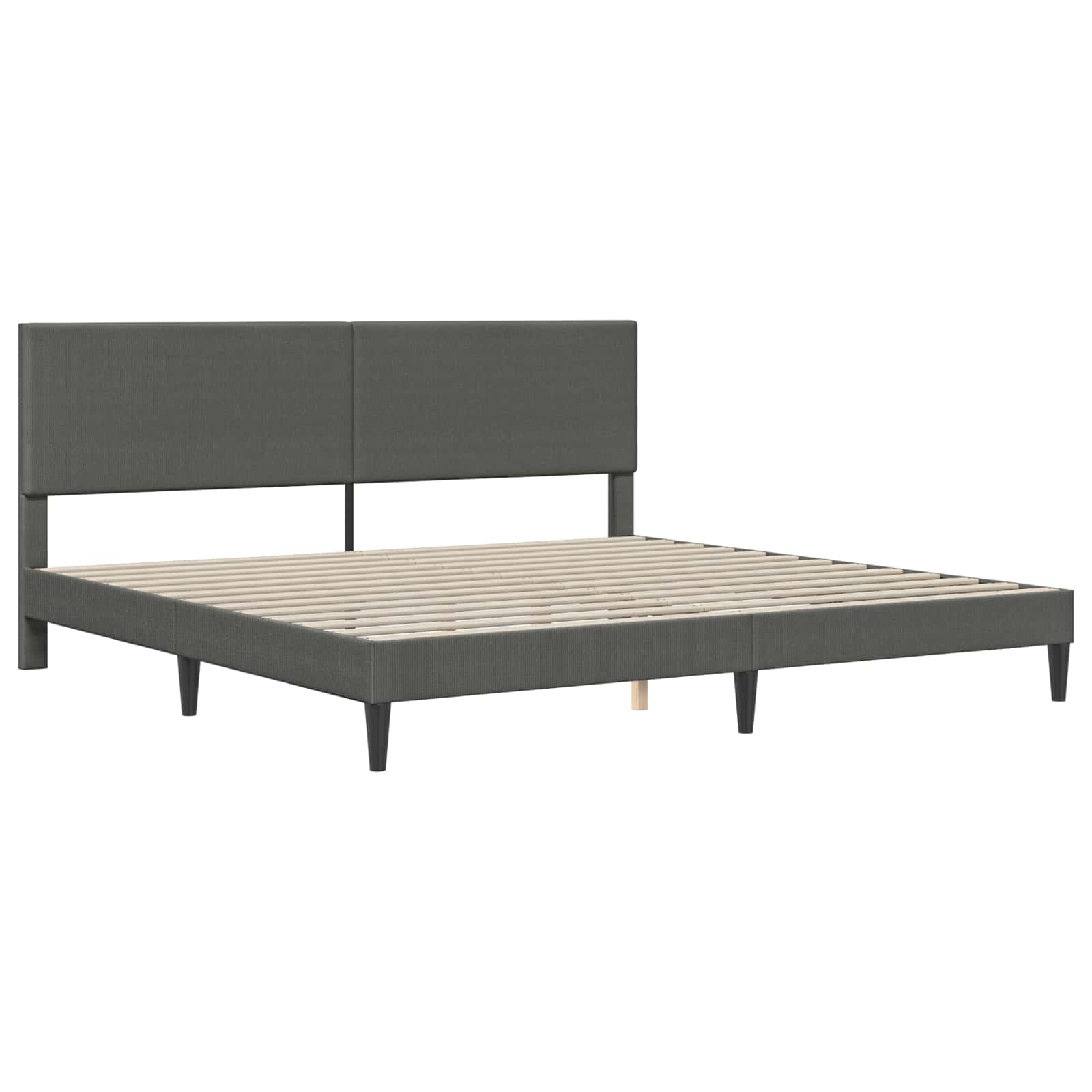 Cadre de lit Gris foncé 200 x 200 cm Tissu en velours côtelé