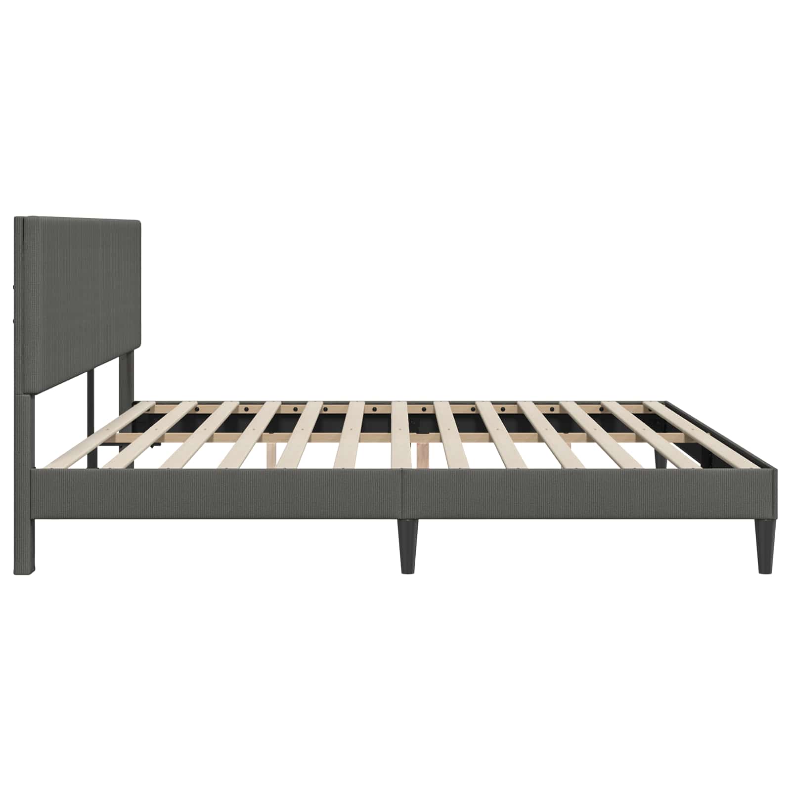 Cadre de lit Gris foncé 200 x 200 cm Tissu en velours côtelé