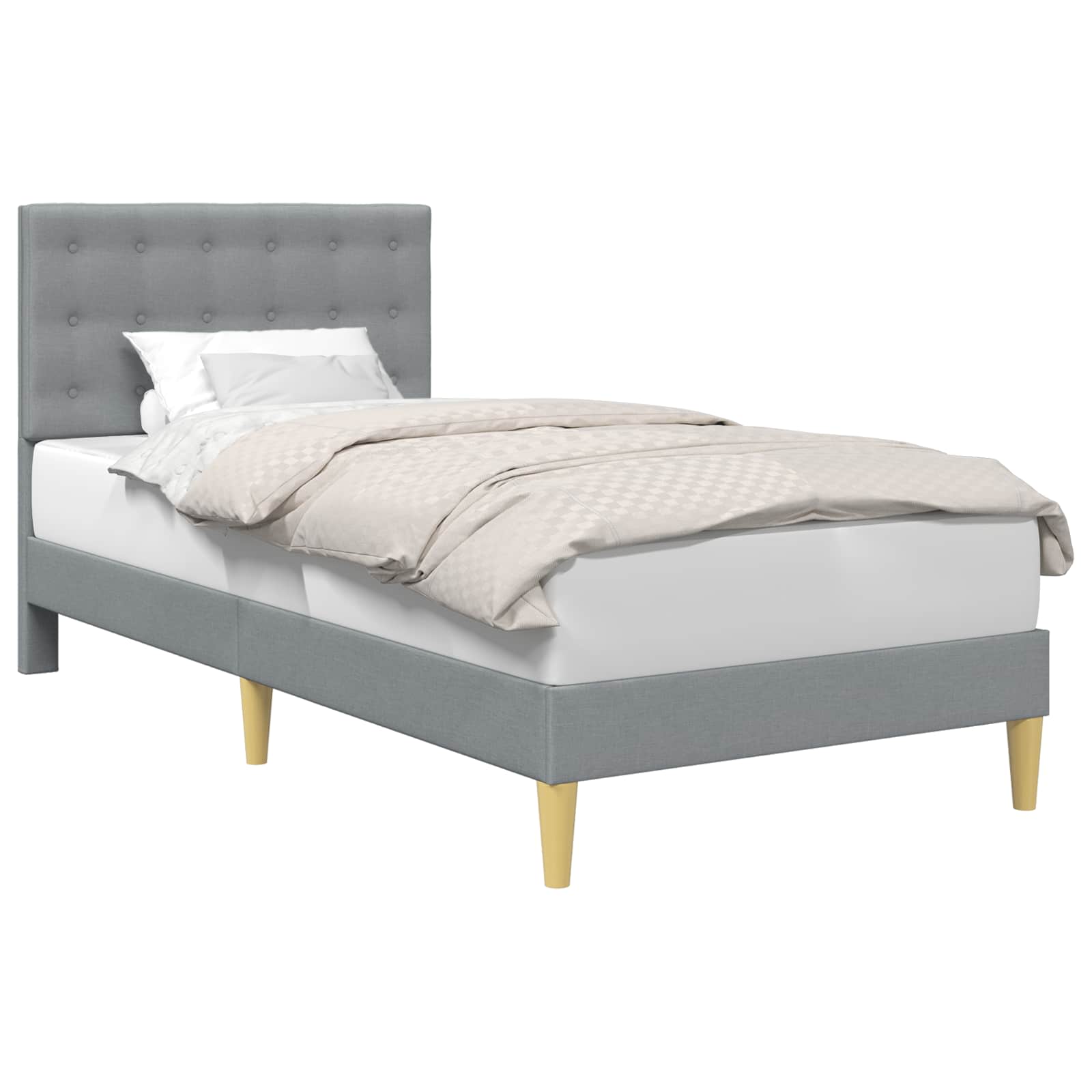 Cadre de lit avec tête de lit Gris clair 80 x 200 cm Tissu - XIOS