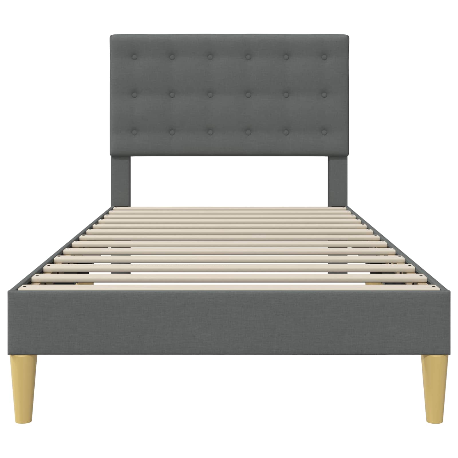Cadre de lit avec tête de lit Gris foncé 80 x 200 cm Tissu - XIOS