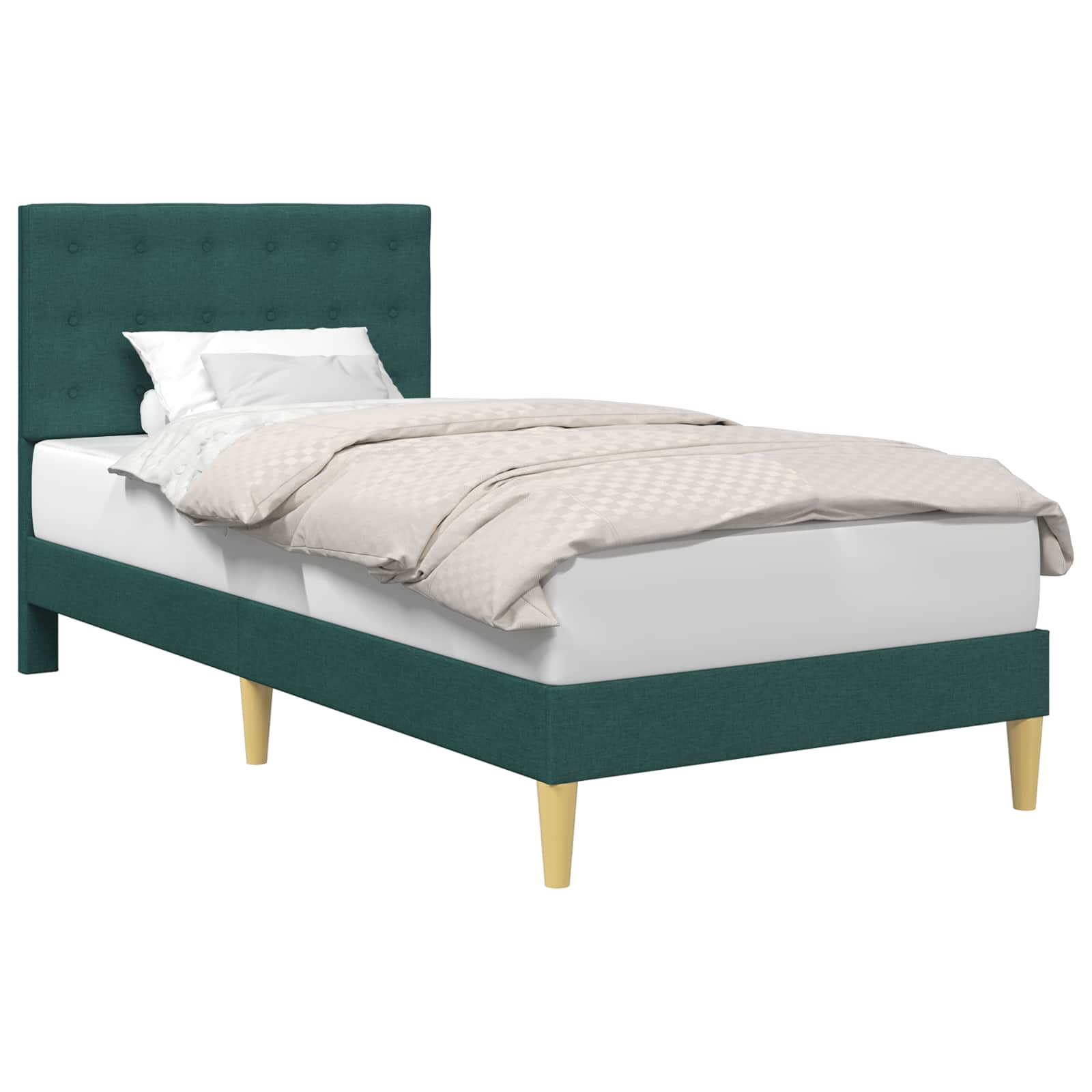 Cadre de lit avec tête de lit Vert foncé 80 x 200 cm Tissu - XIOS