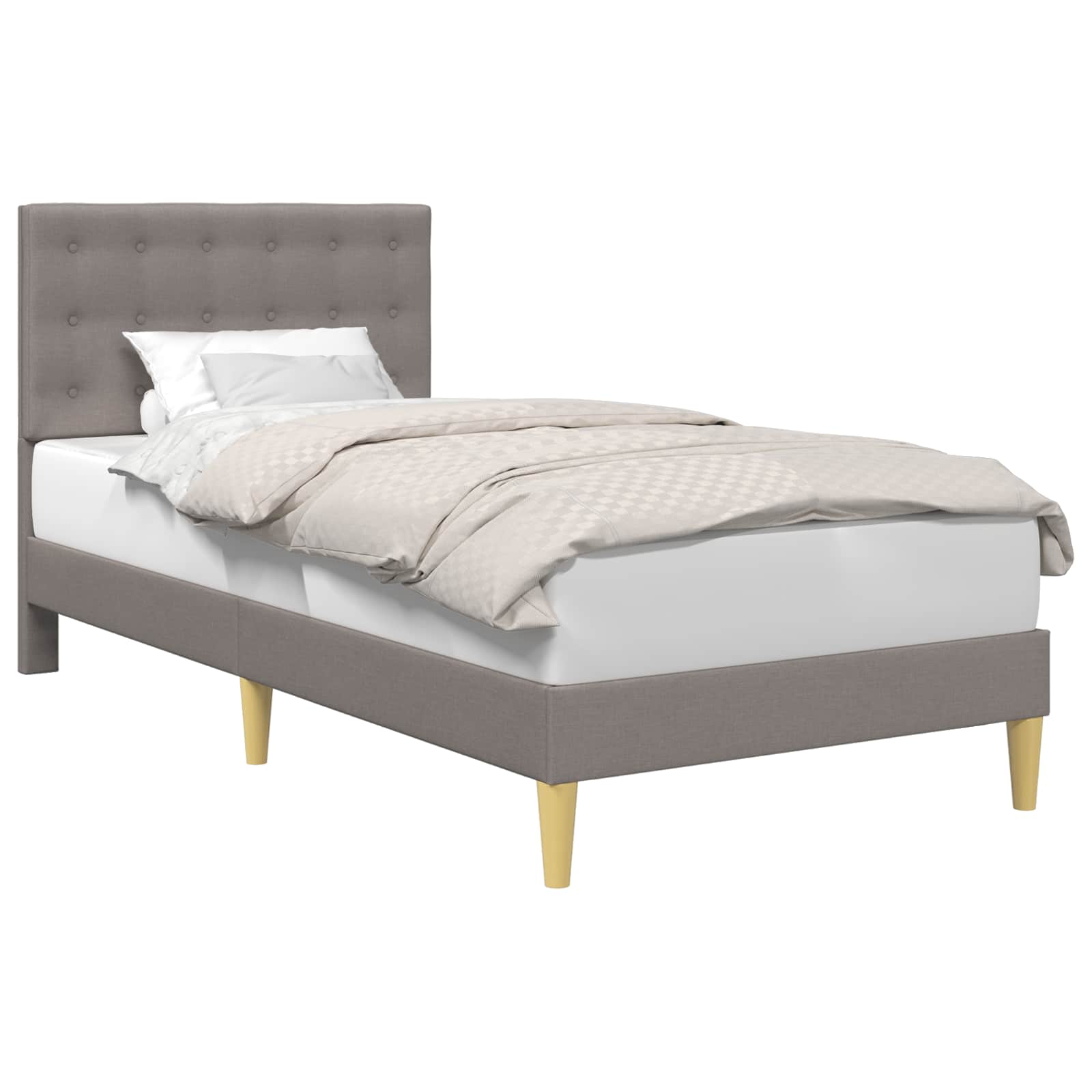 Cadre de lit avec tête de lit Taupe 80 x 200 cm Tissu - XIOS